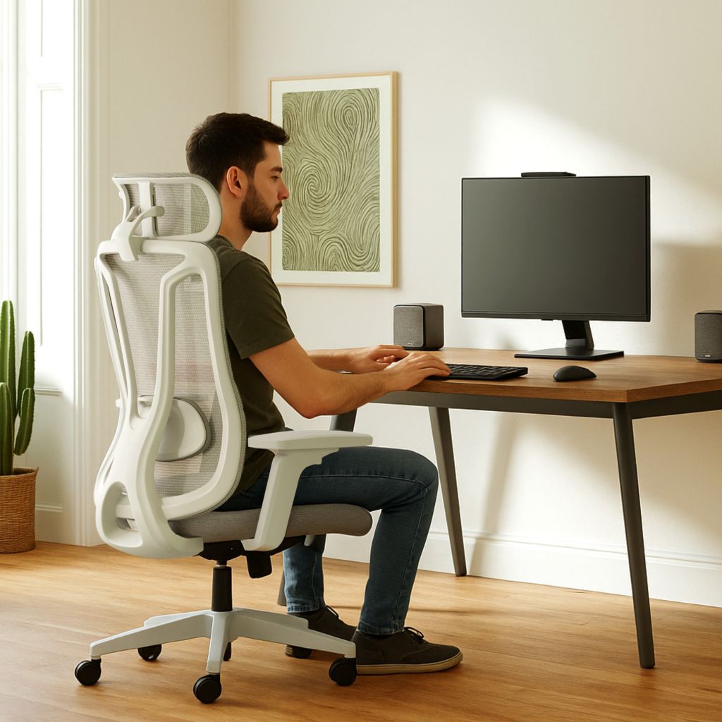 Chaise de Bureau Ergonomique Maille Premium avec Soutien Lombaire