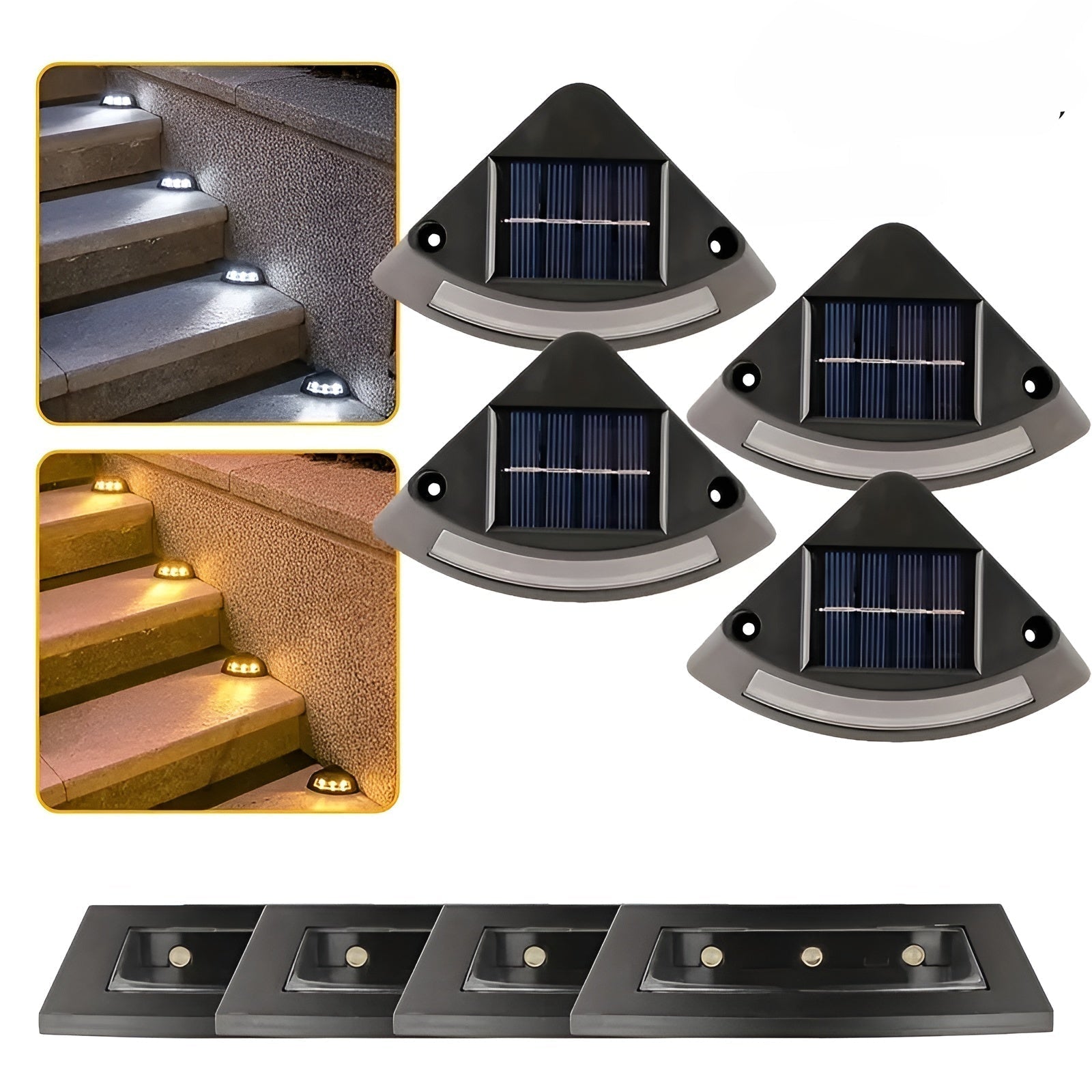 Éclairage Solaire Escalier Set 4 | Résistant Jardin Allée et Extérieur