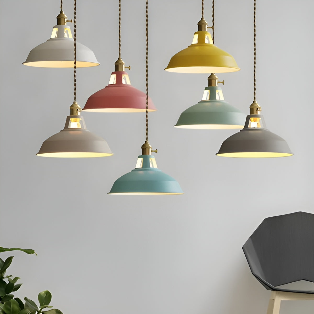 Suspension Industrielle Rétro Vintage | Décoration Maison et Restaurant Gris ou Blanc
