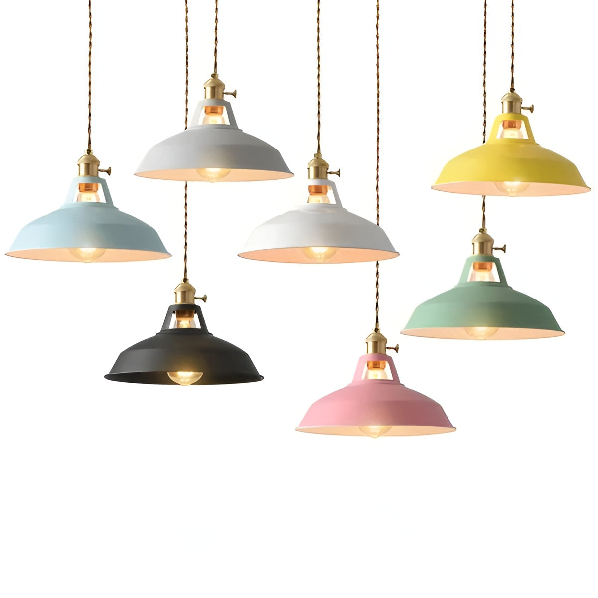 Suspension Industrielle Rétro Vintage | Décoration Maison et Restaurant Gris ou Blanc