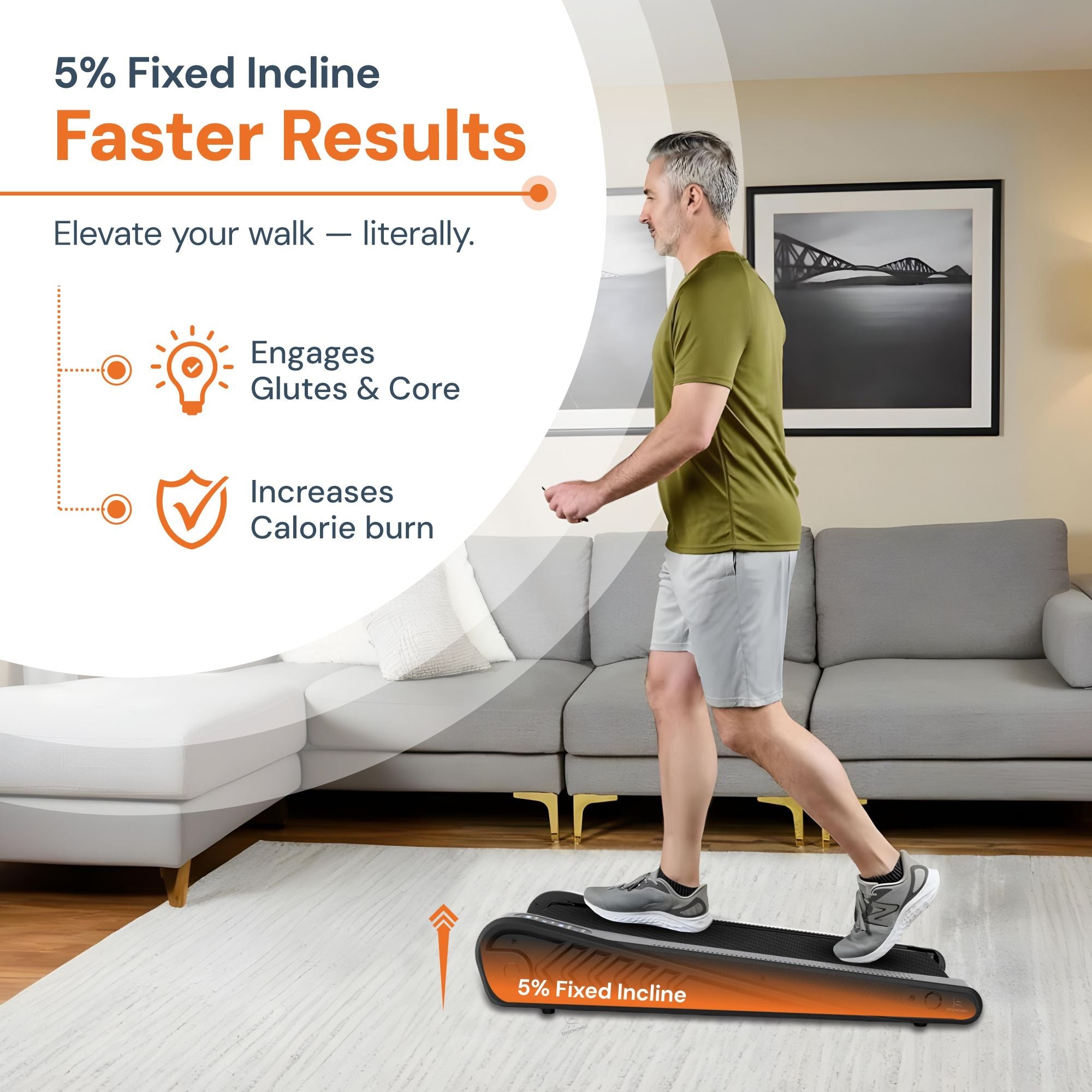 STRIDE PRO — Tapis de Marche Incliné Mini pour Bureau Debout