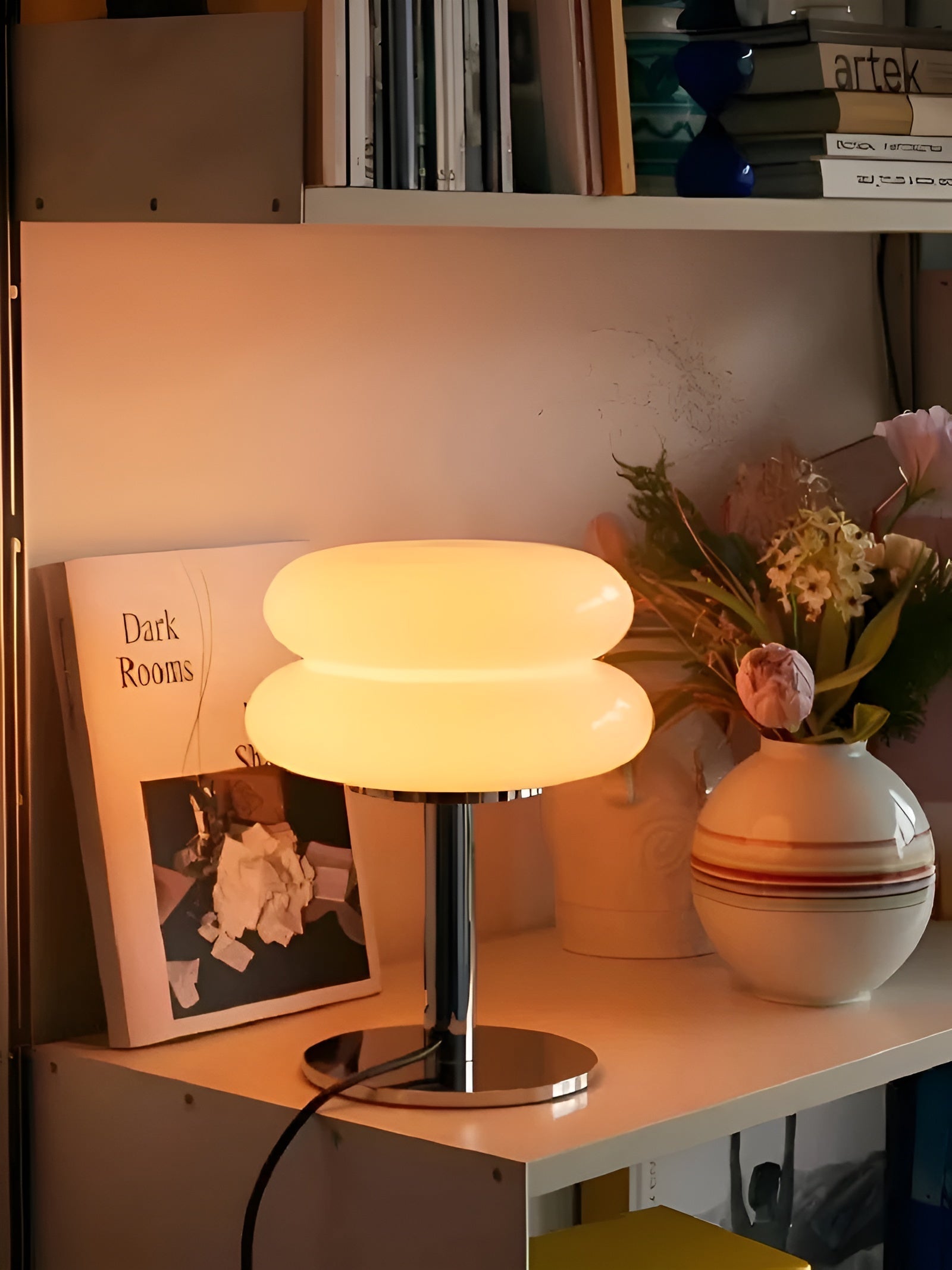 Lampe Macaron Verre Élégante Ambiance | Jaune Orange pour Salon Cosy