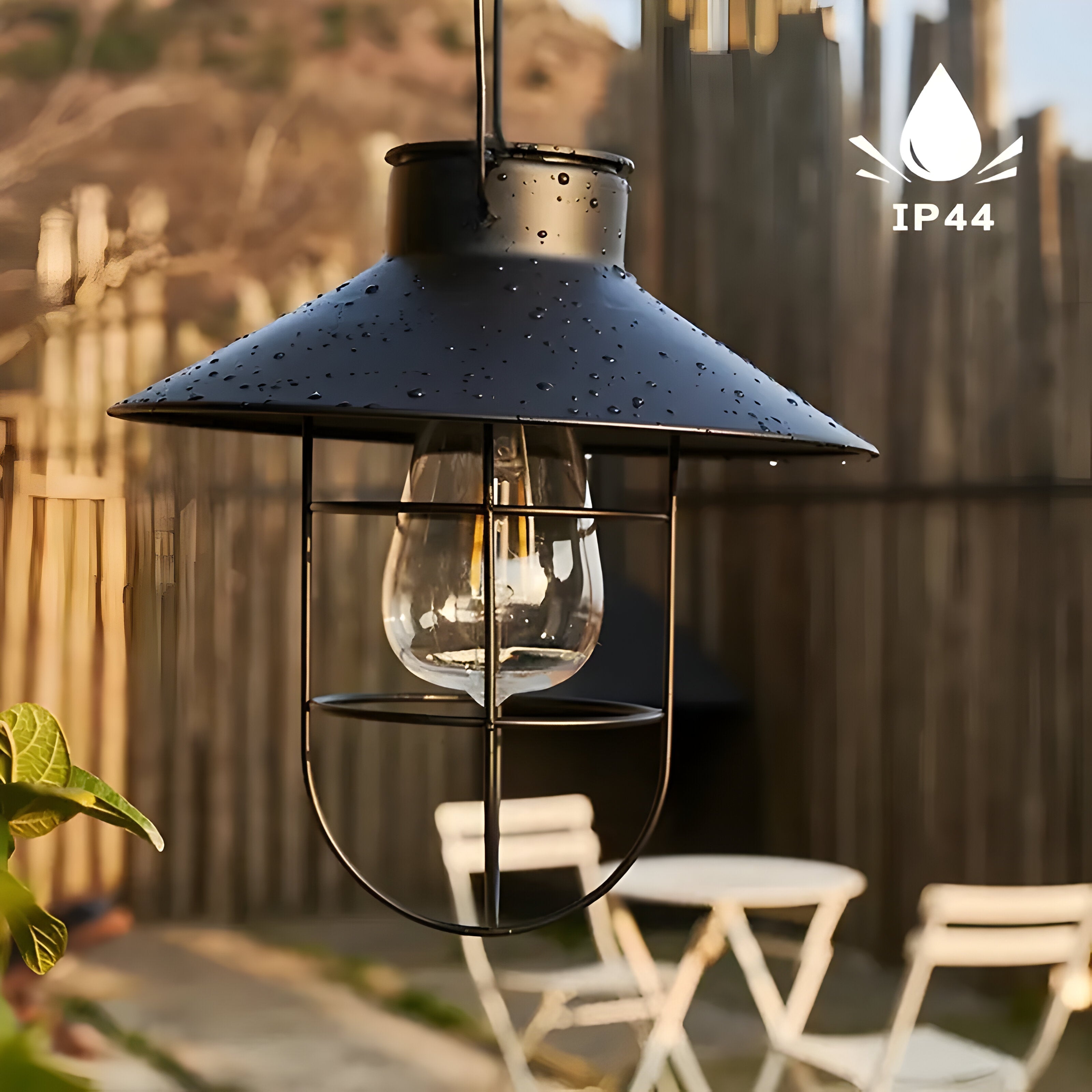 SolarGlow Duo Lanternes Solaires Vintage Set 2 | Métal Noir Extérieur Élégant