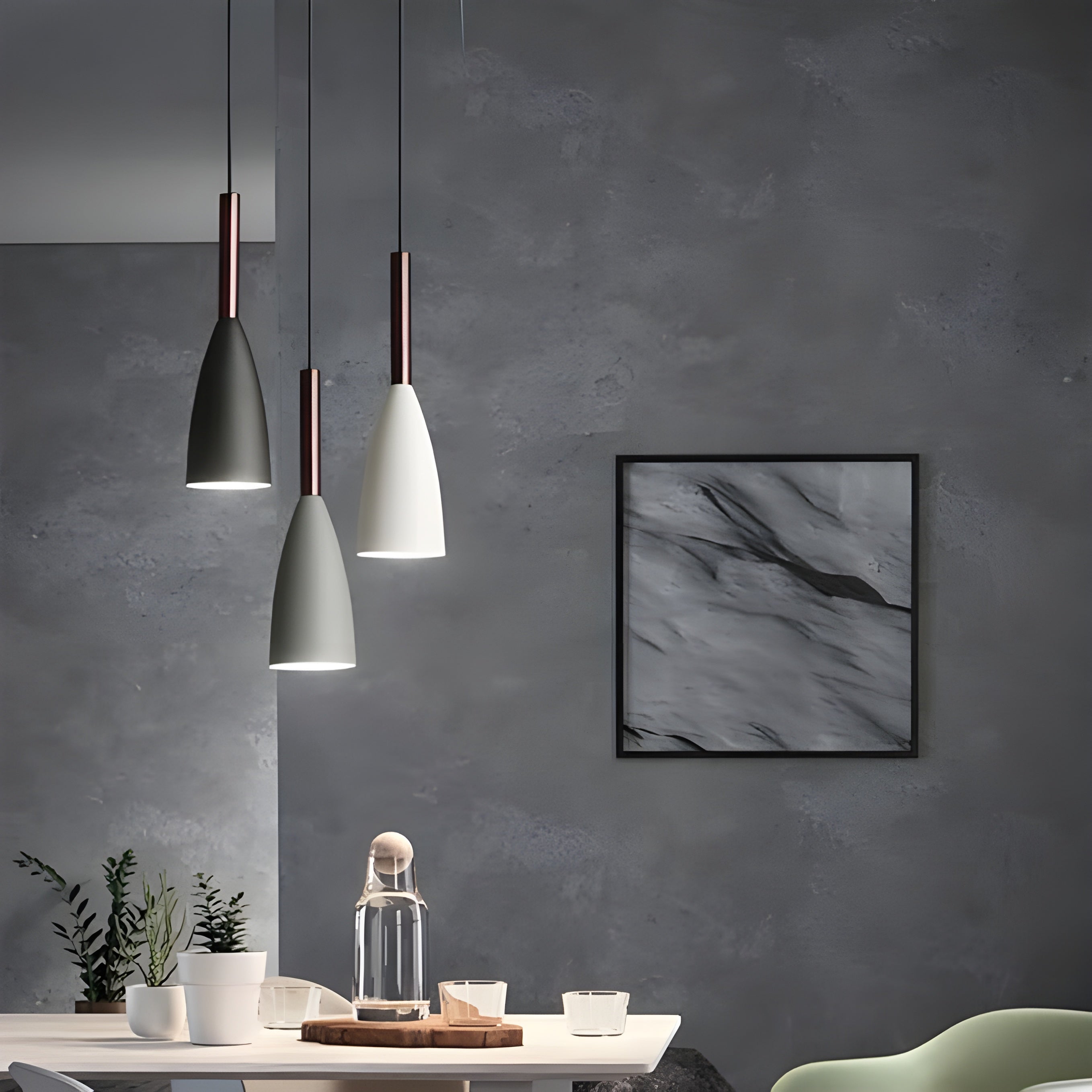 Suspension Scandinave Hauteur Réglable | Cuisine et Chambre Blanc ou Gris