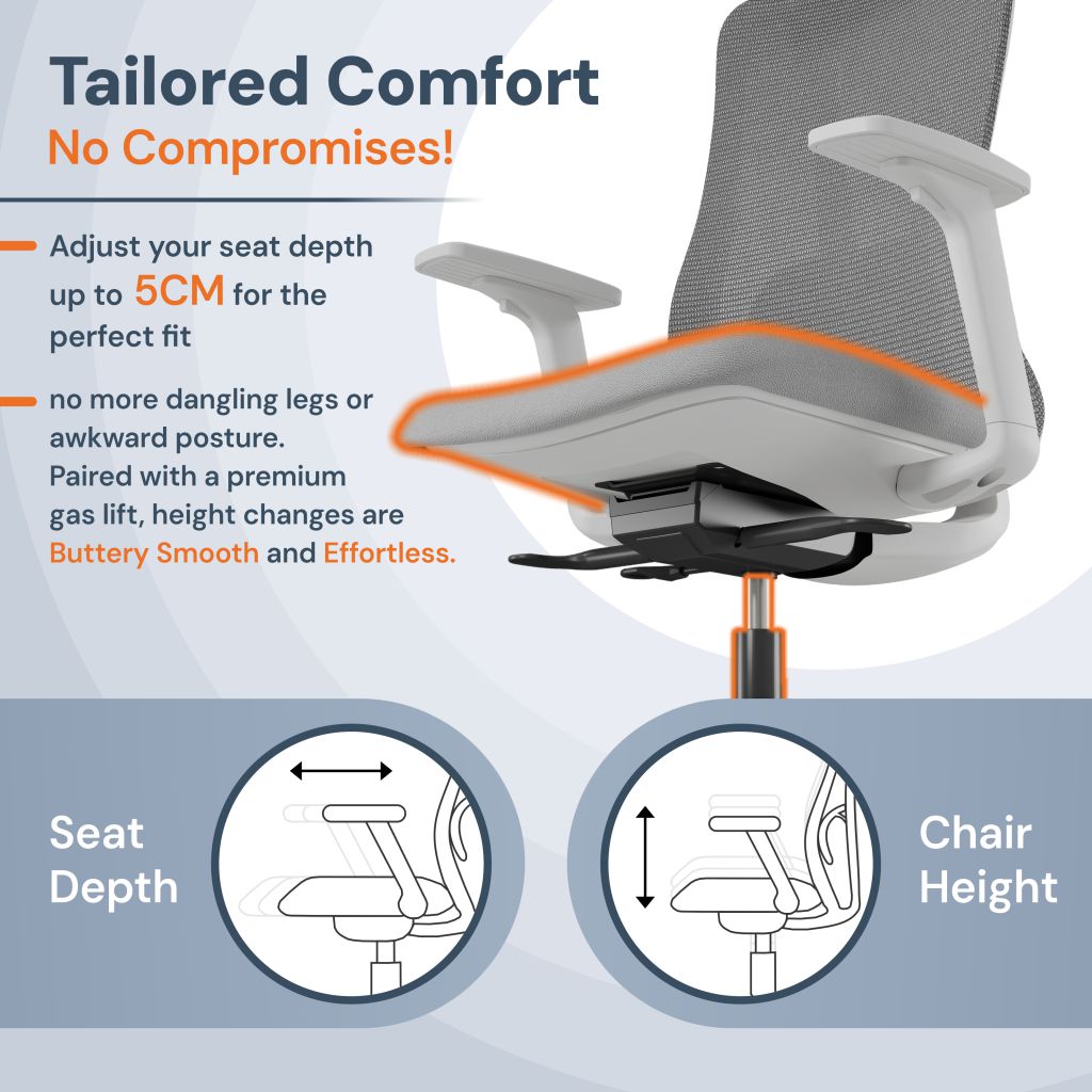 Chaise de Bureau Ergonomique Maille Premium avec Soutien Lombaire