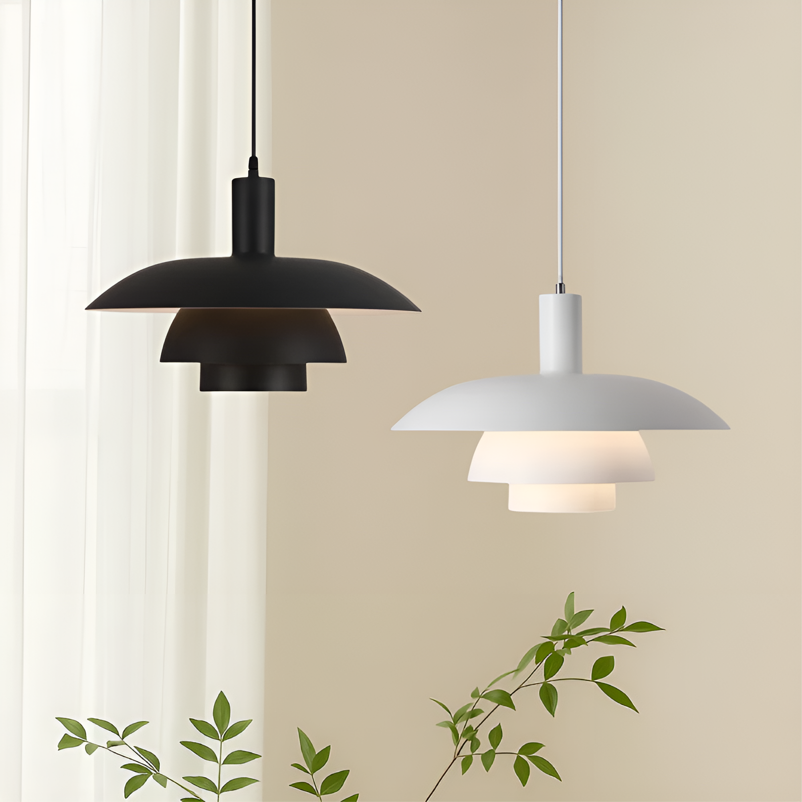 Suspension Design Danois Épurée | Noir 29cm pour Salle à Manger et Salon