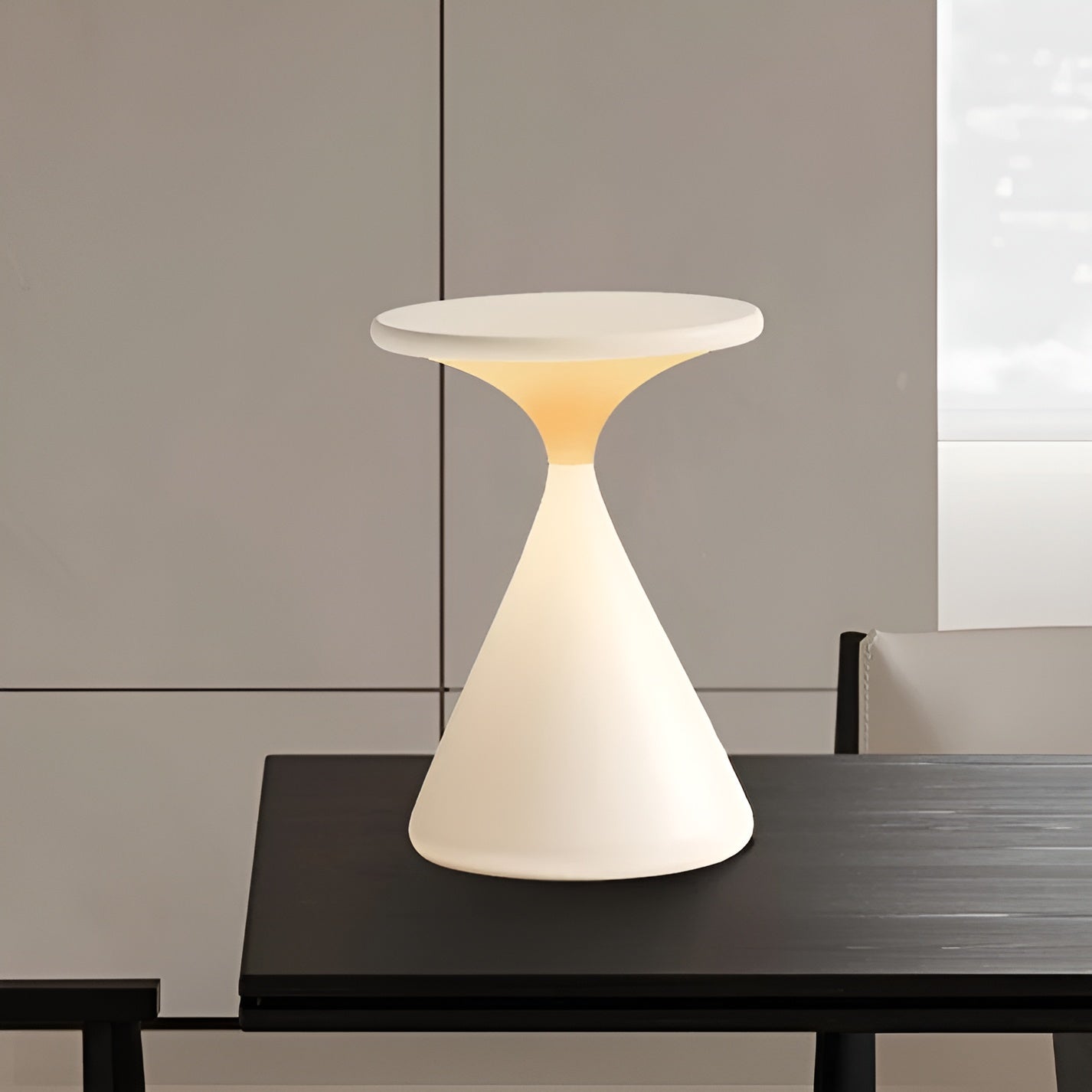 Lampe Sablier LED Dimmable Rechargeable | Design Original Blanc Ambiance Douce