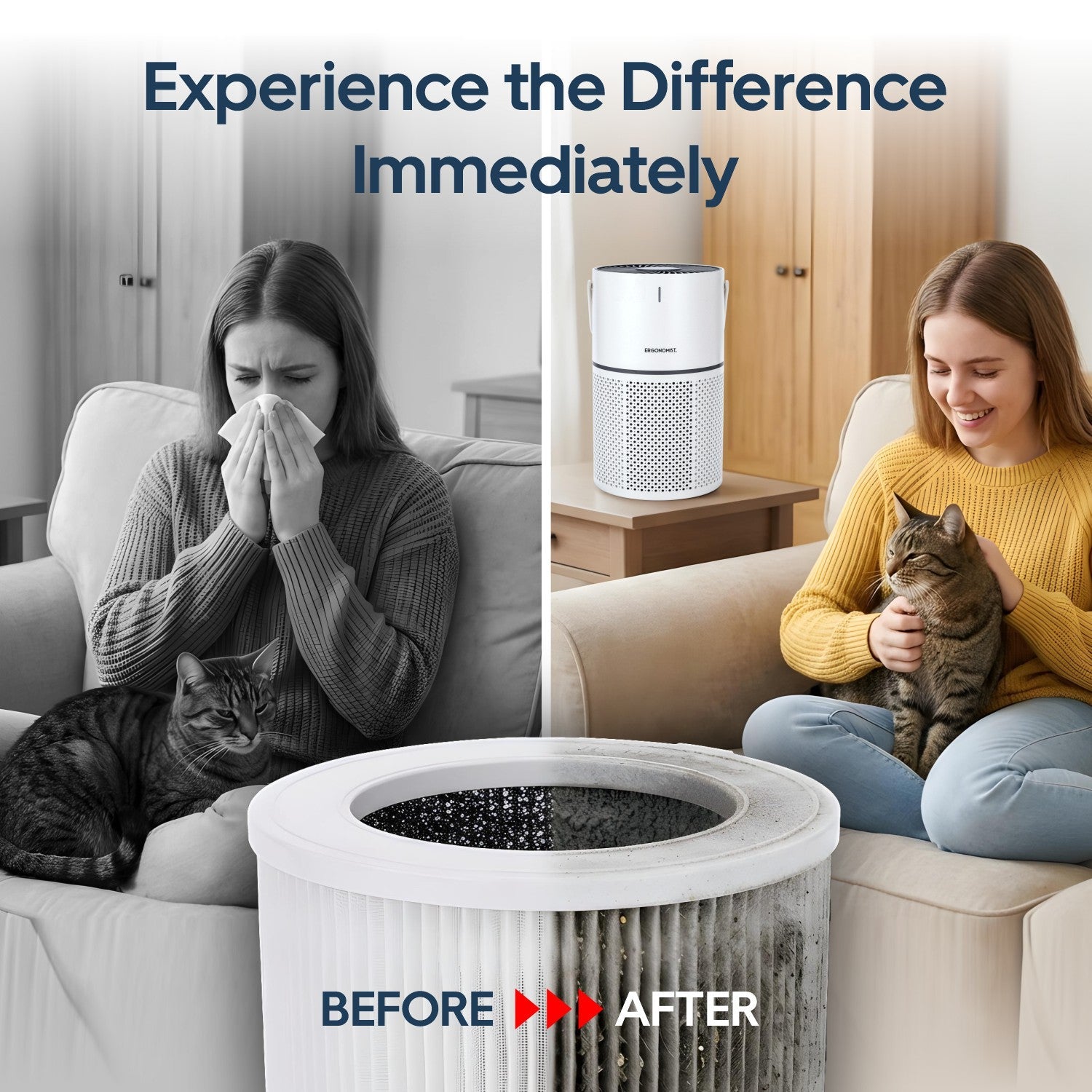 Purificateur d'Air HEPA Intelligent Atmos — Idéal Allergie et Asthme