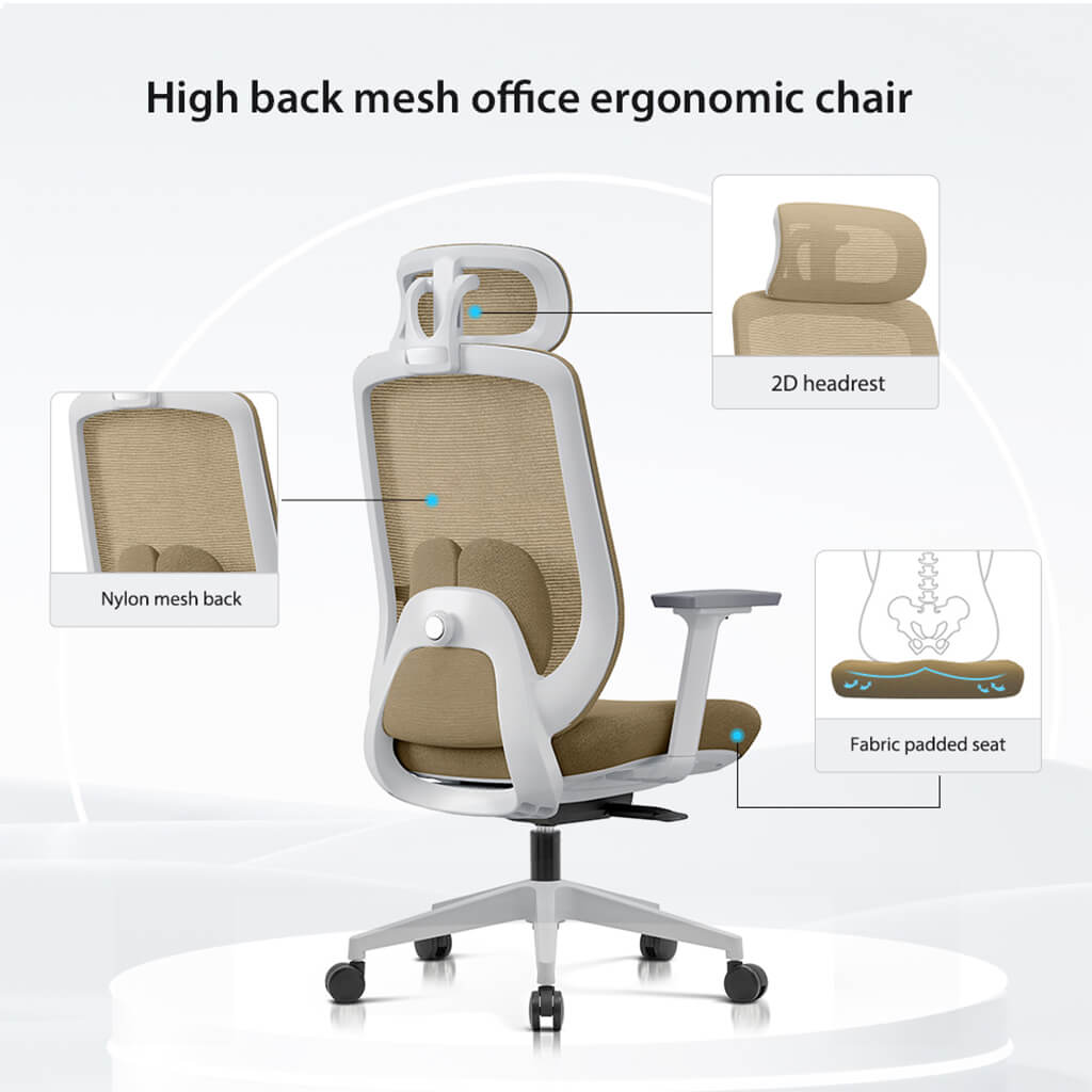Chaise de Bureau Ergonomique Aera en Maille — 7 Couleurs disponibles