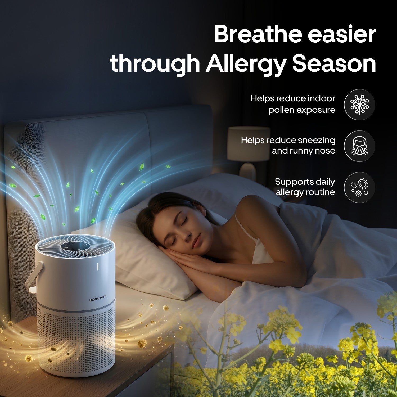 Purificateur d'Air HEPA Intelligent Atmos — Idéal Allergie et Asthme
