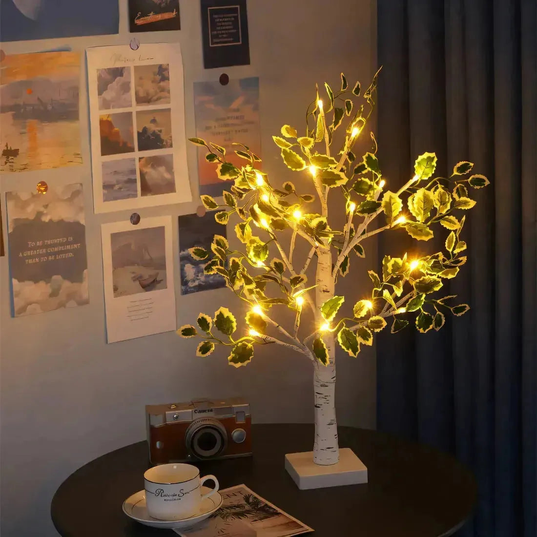 BrightTree Arbre LED Décoratif Salon | Noir avec Lumière Chaude ou Batterie