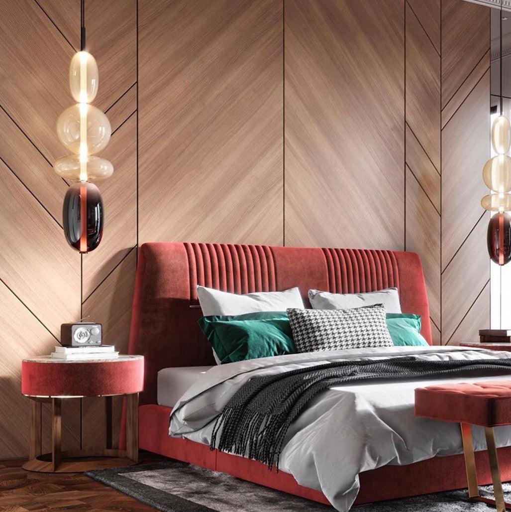 LumiSphere Suspension Verre Colorée LED Moderne | Ø16cm×H50cm Lumière Chaude