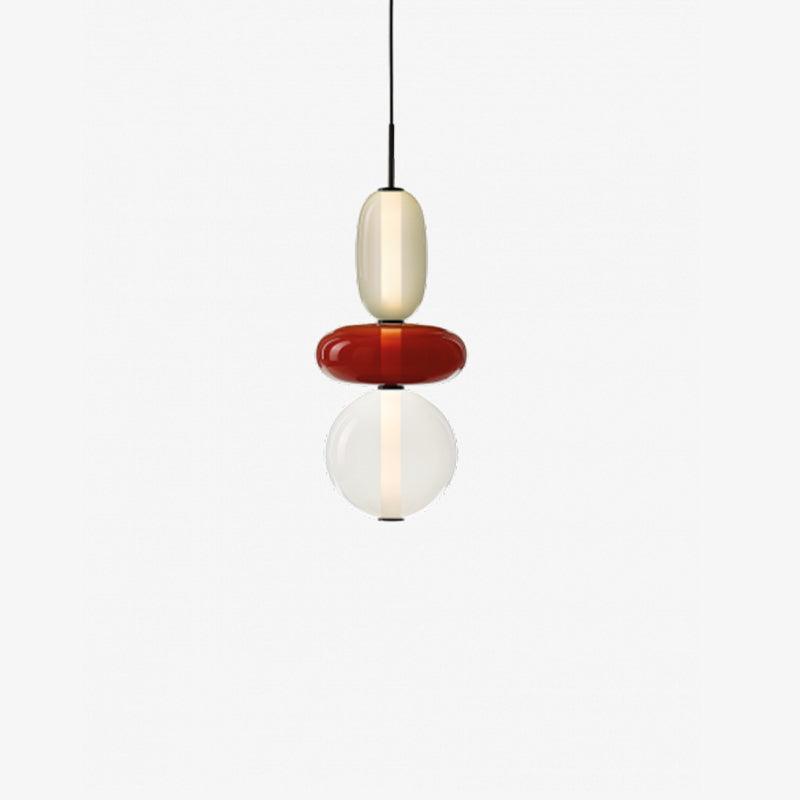 LumiSphere Suspension Verre Colorée LED Moderne | Ø16cm×H50cm Lumière Chaude