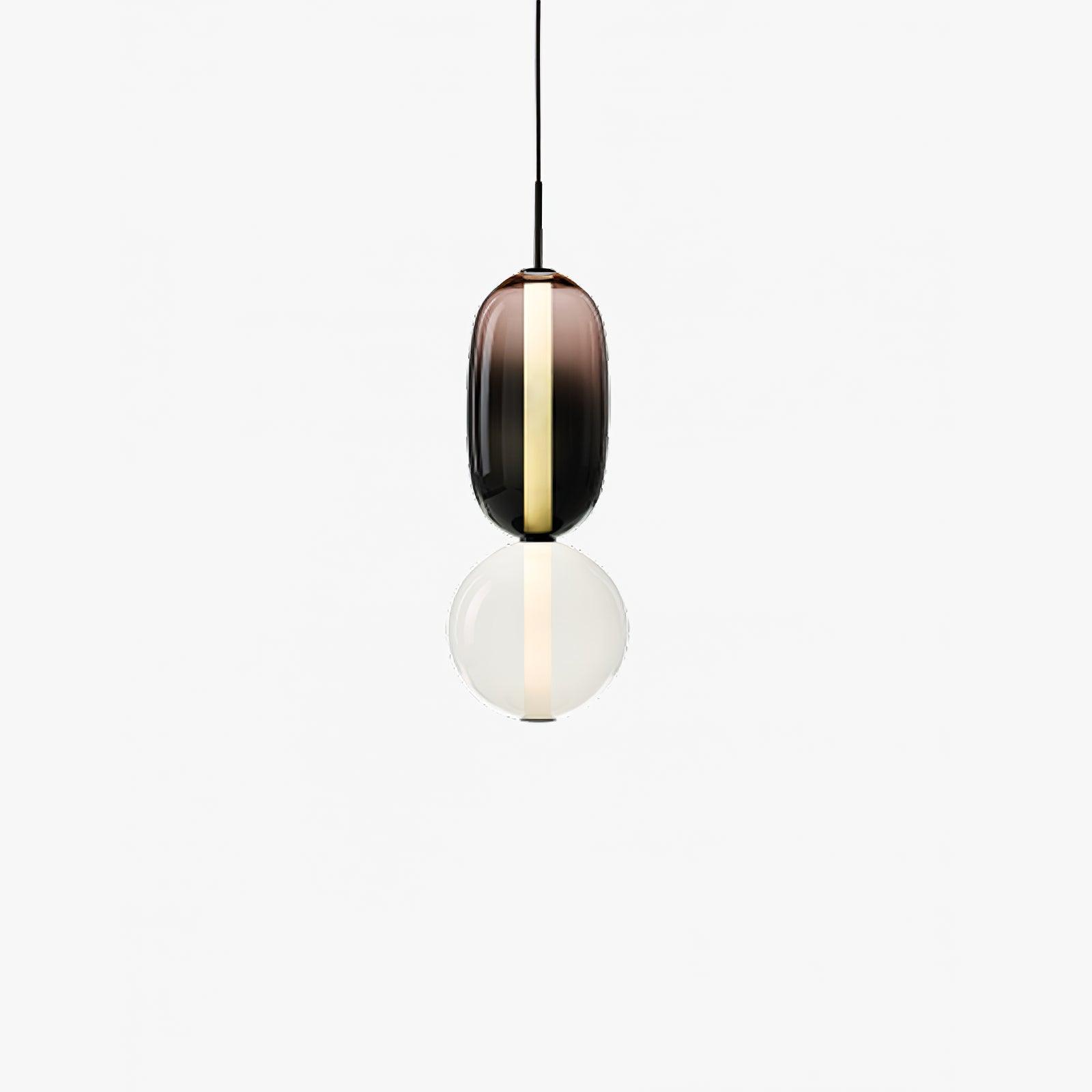 LumiSphere Suspension Verre Colorée LED Moderne | Ø16cm×H50cm Lumière Chaude