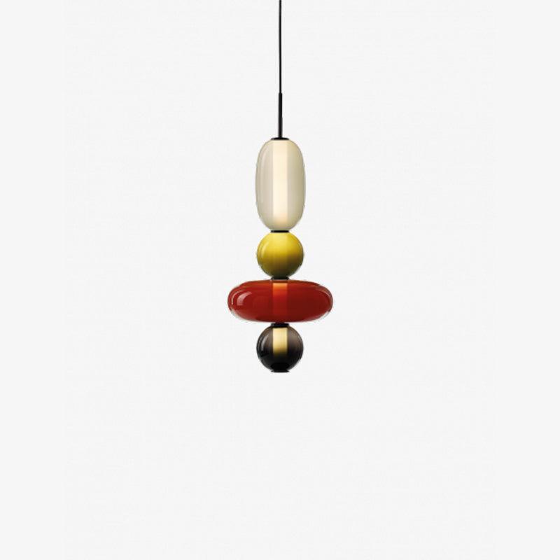 LumiSphere Suspension Verre Colorée LED Moderne | Ø16cm×H50cm Lumière Chaude