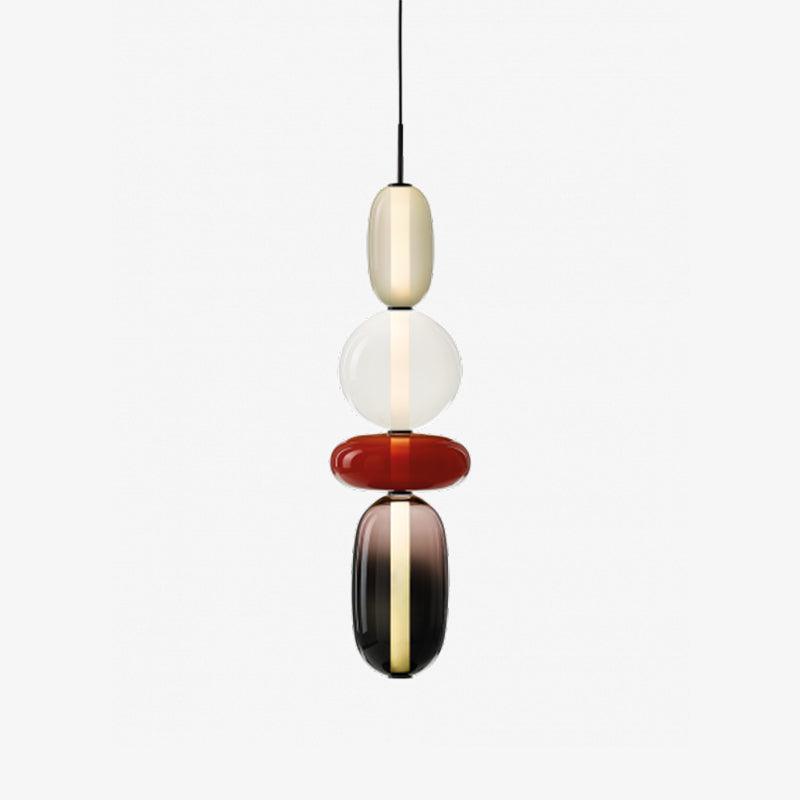 LumiSphere Suspension Verre Colorée LED Moderne | Ø16cm×H50cm Lumière Chaude