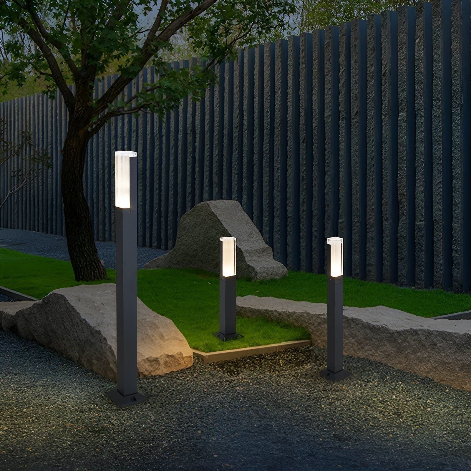 LuxeGarden Lampe LED Jardin Paysage Moderne | Blanc ou Chaud 30cm Extérieur