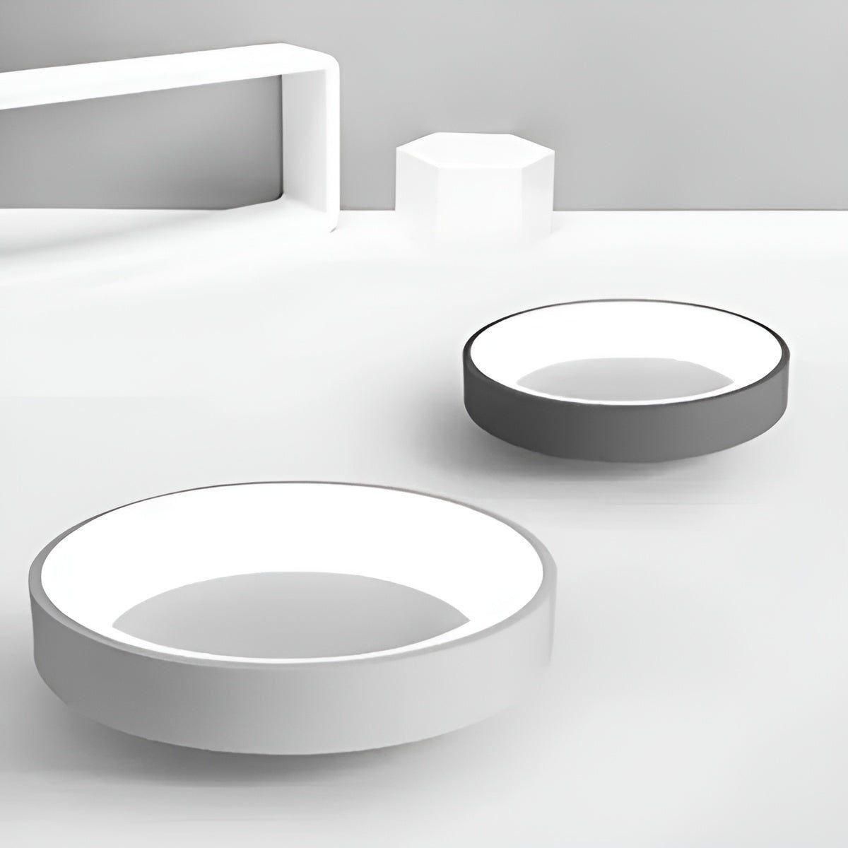 CircleGlimmer Plafonnier Rond Nordic LED | Blanc avec Lumière Chaude pour Salon