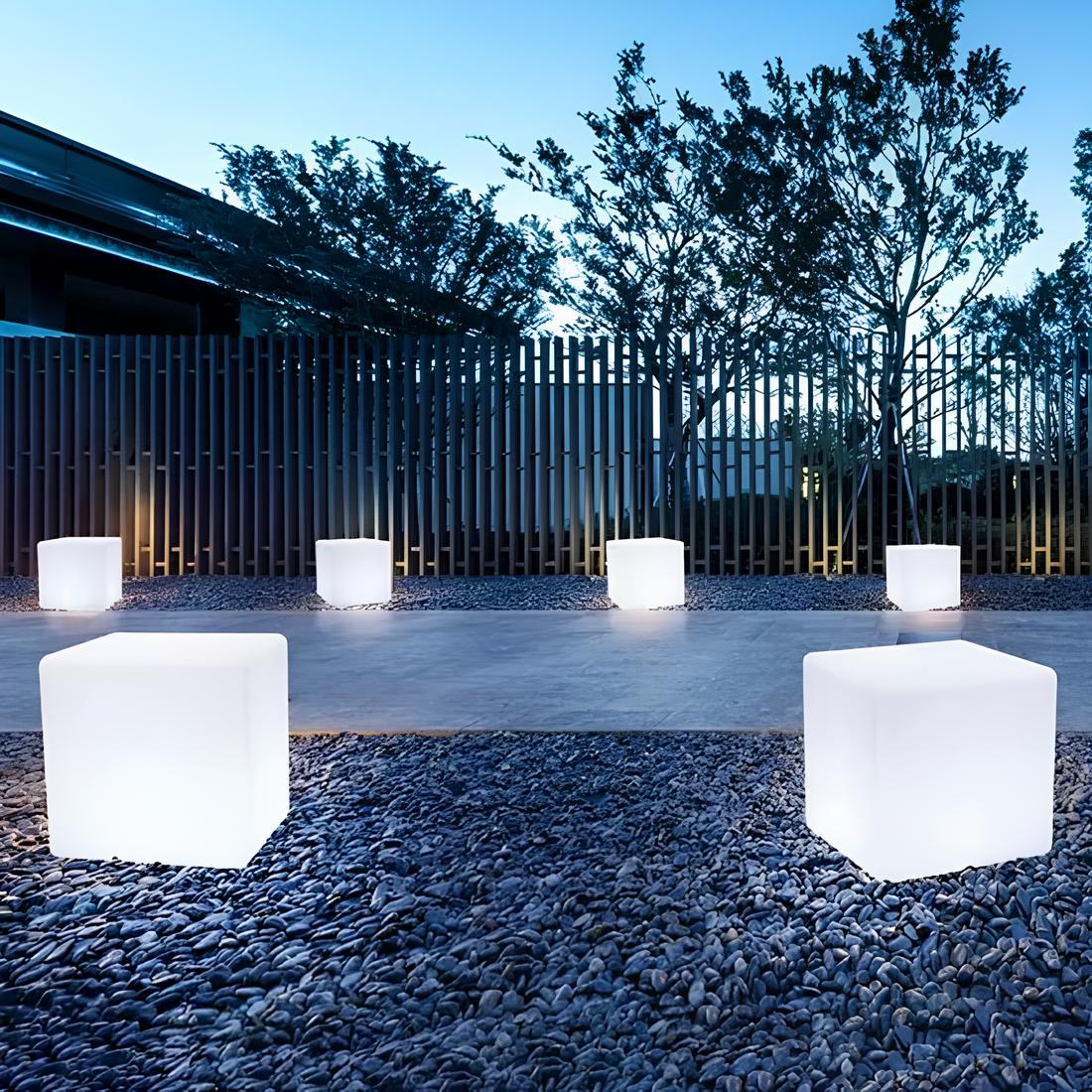 CubeAura Lampe Cube Géométrique Jardin | Éclairage Extérieur Design 10 ou 15cm