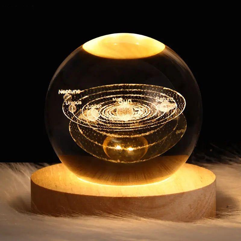 Galaxy Glow Lampe Cristal Astronomie | Système Solaire ou Voie Lactée Décorative