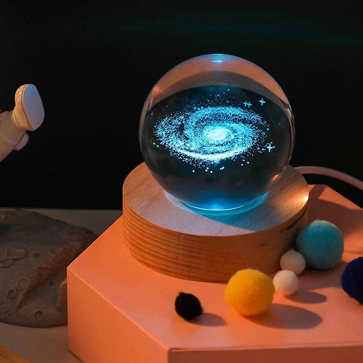 Galaxy Glow Lampe Cristal Astronomie | Système Solaire ou Voie Lactée Décorative