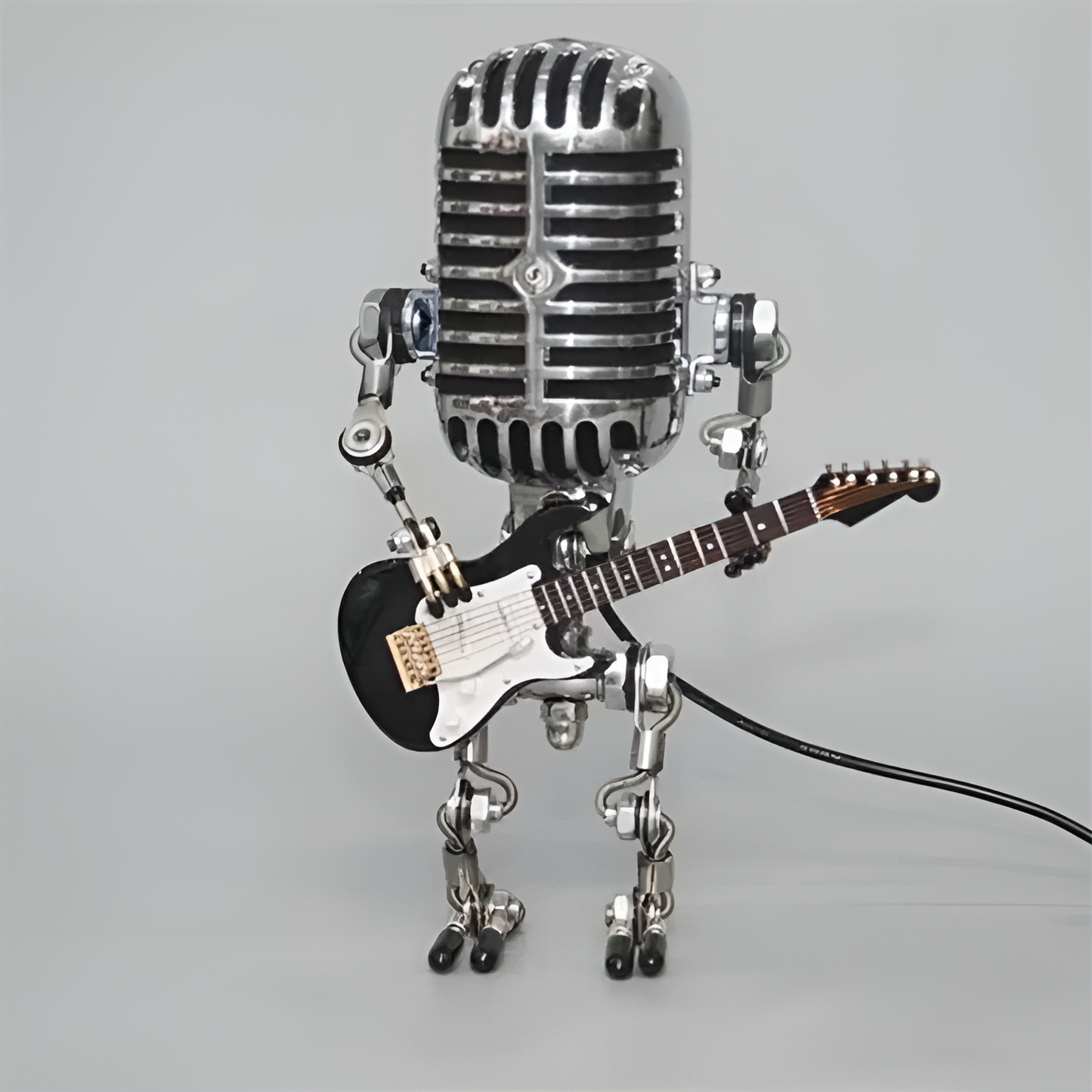 Lampe Robot Guitare LED Vintage | Décorative Bureau et Chambre Noir Style Rock