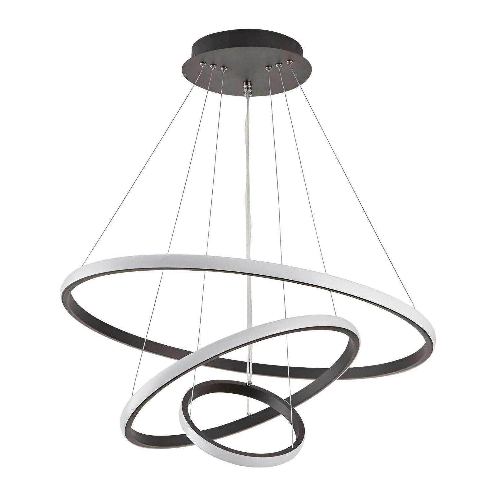 Suspension Globe LED Moderne Ensemble | Noir Trio 60×40×20cm Salon Élégant