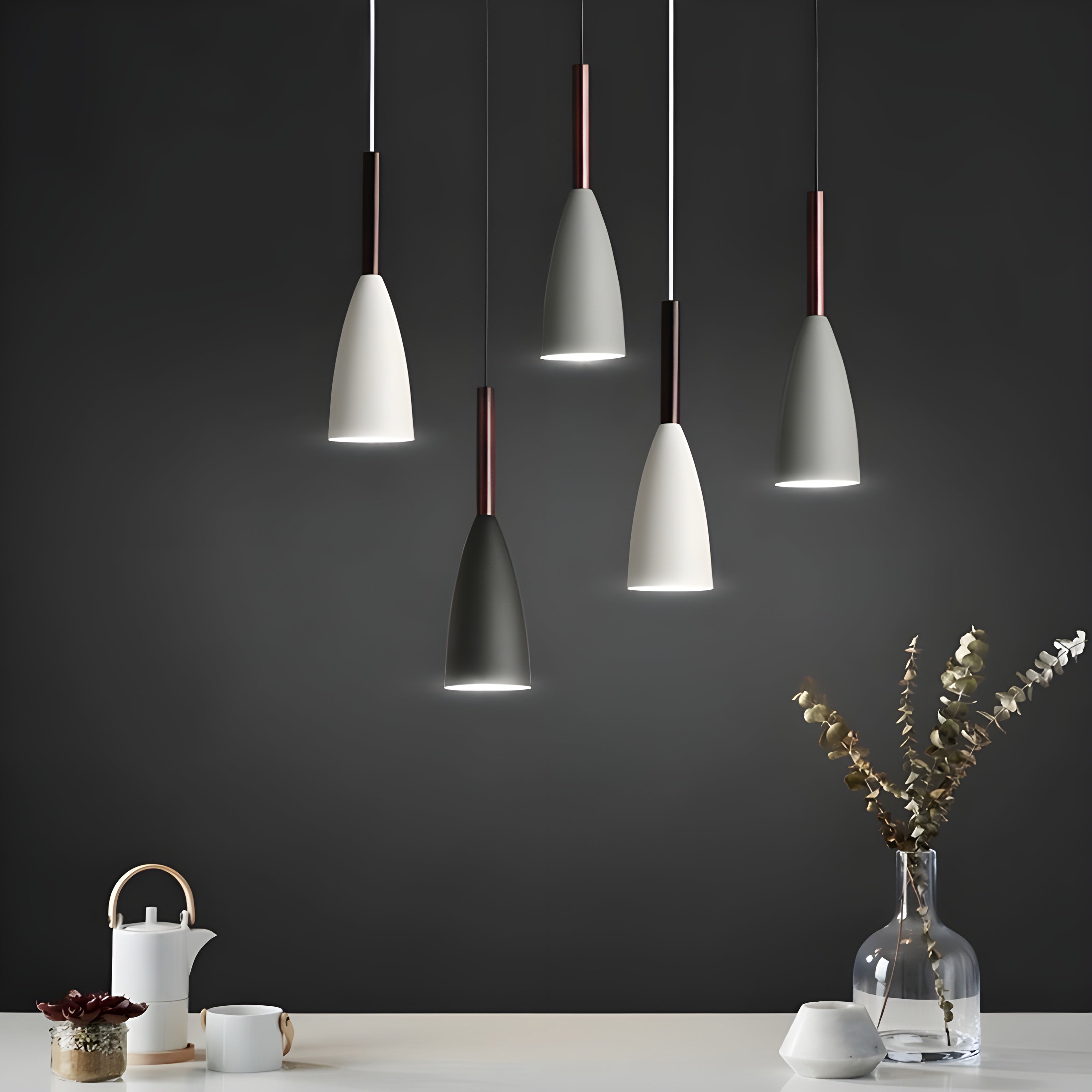RetroSphere Suspension Nordic Rétro Réglable | Blanc ou Gris Ambiance Vintage