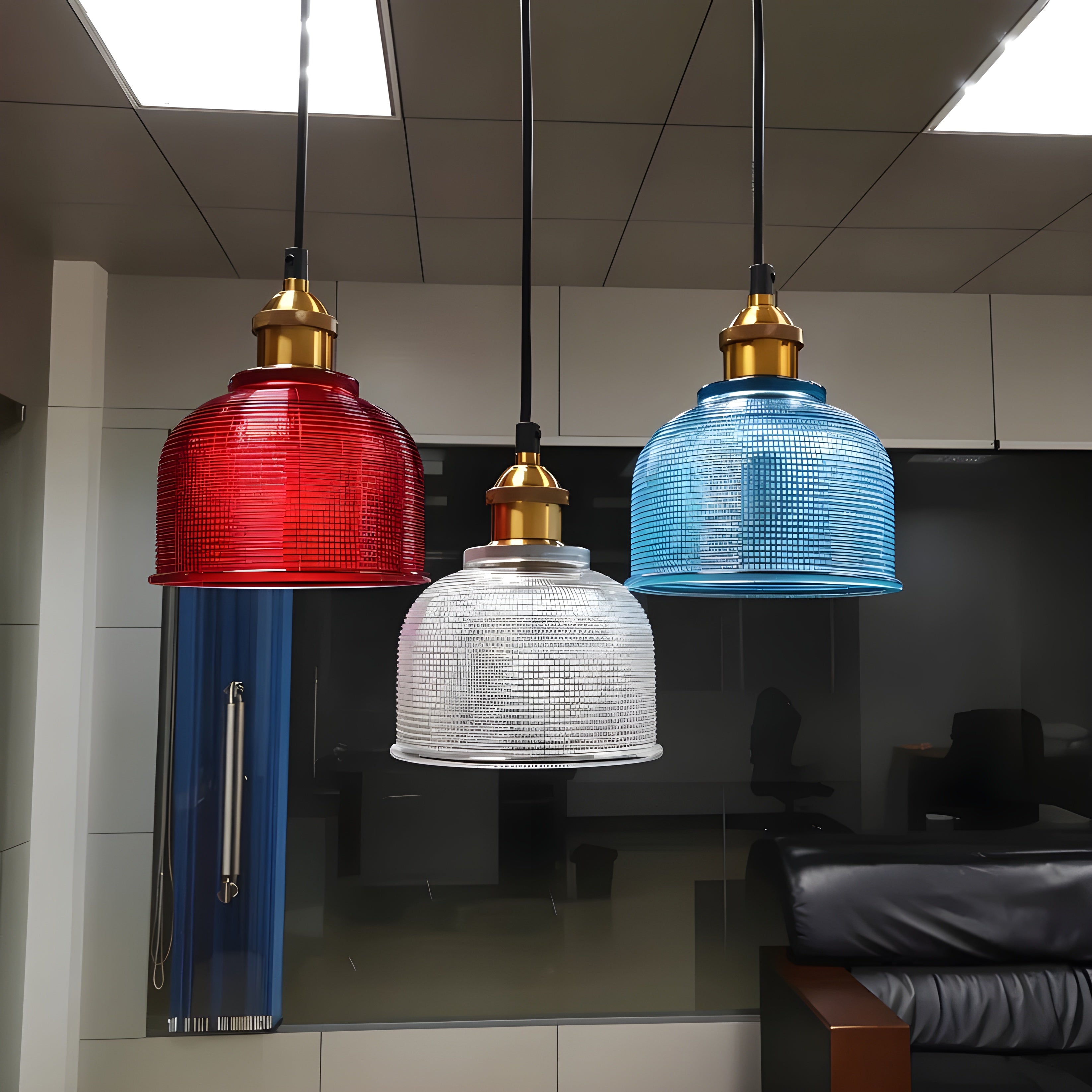 HeritageGlow Suspension Cloche Vintage Brillante | Nostalgique Rouge ou Bleu