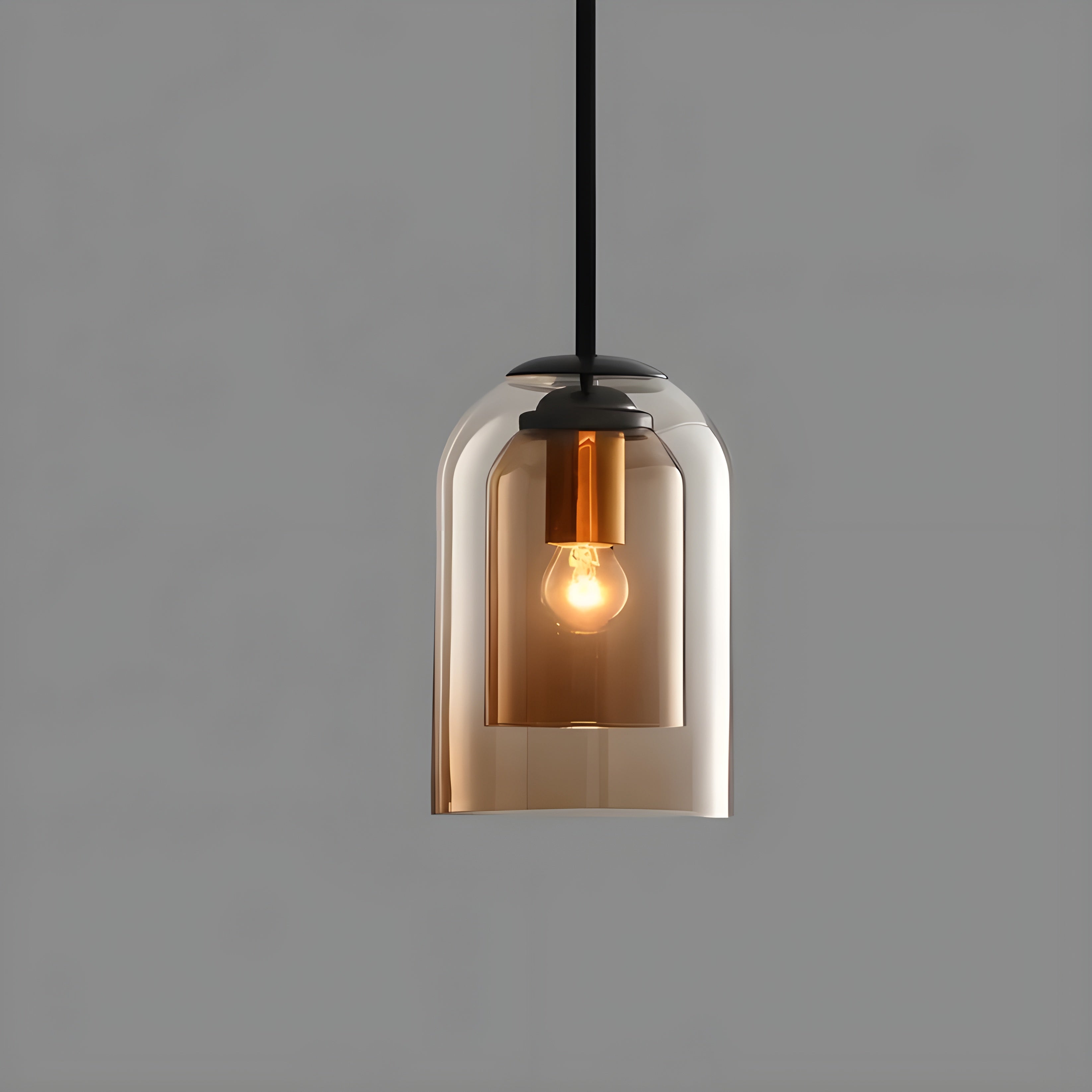SkyGleam Suspension Double Verre Fumé ou Brun | Ambiance Stratifiée Moderne