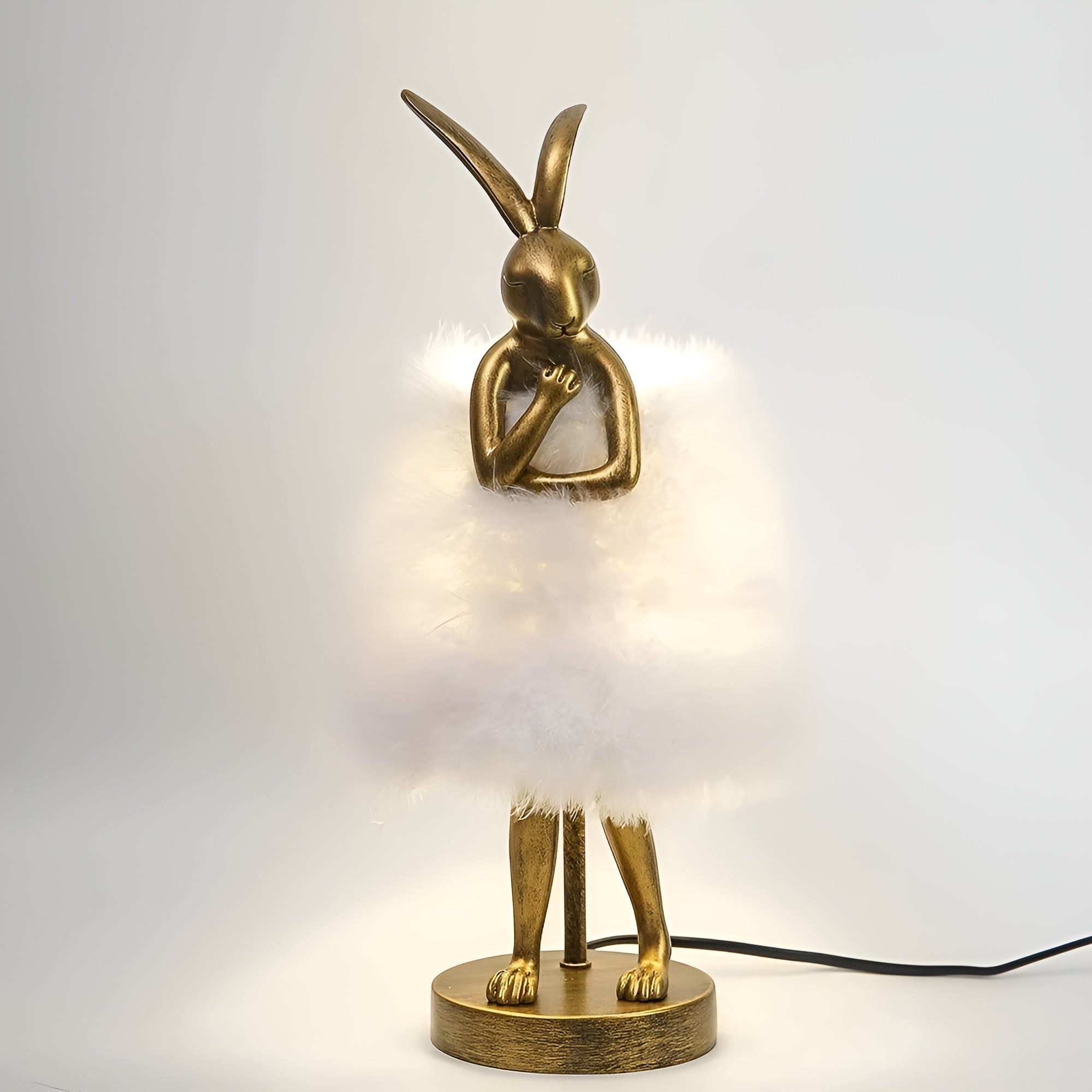 FluffRabbit Lampe Lapin Élégant Plume | Décorative Douce pour Chambre