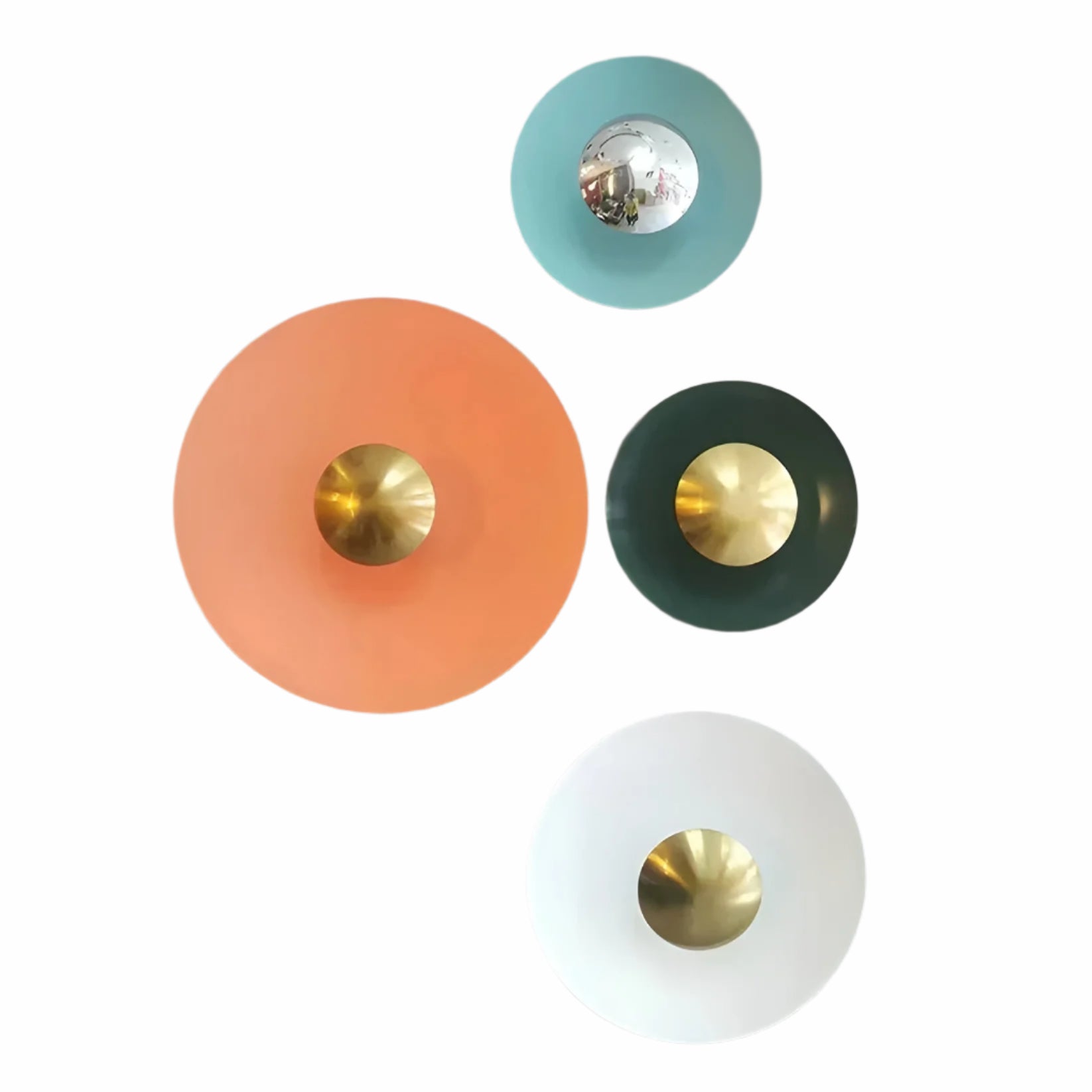 Applique Ronde LED Moderne Accent | Orange Doré Chaud 30cm Élégant
