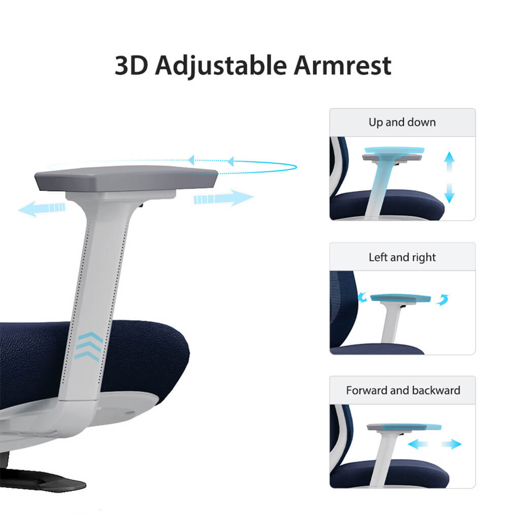 Chaise de Bureau Ergonomique Aera en Maille — 7 Couleurs disponibles
