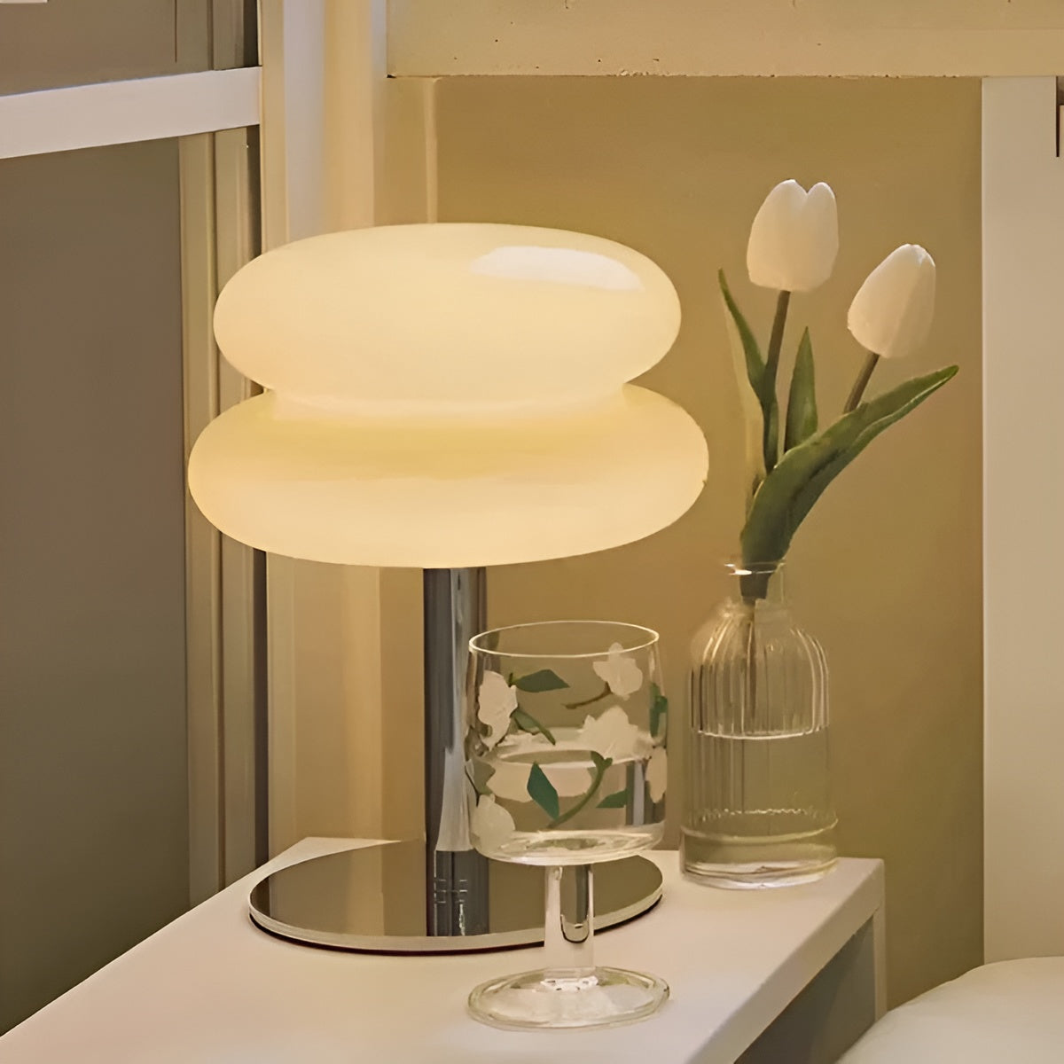 Lampe Macaron Verre Élégante Ambiance | Jaune Orange pour Salon Cosy