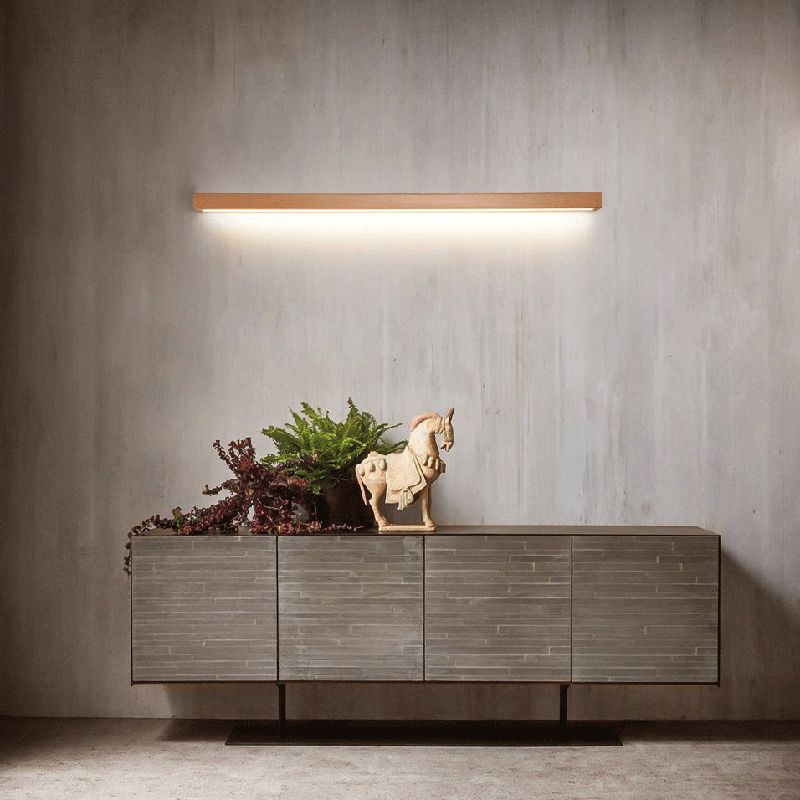 Muto Applique Linéaire Bois et Acrylique | Salon et Chambre Design Naturel