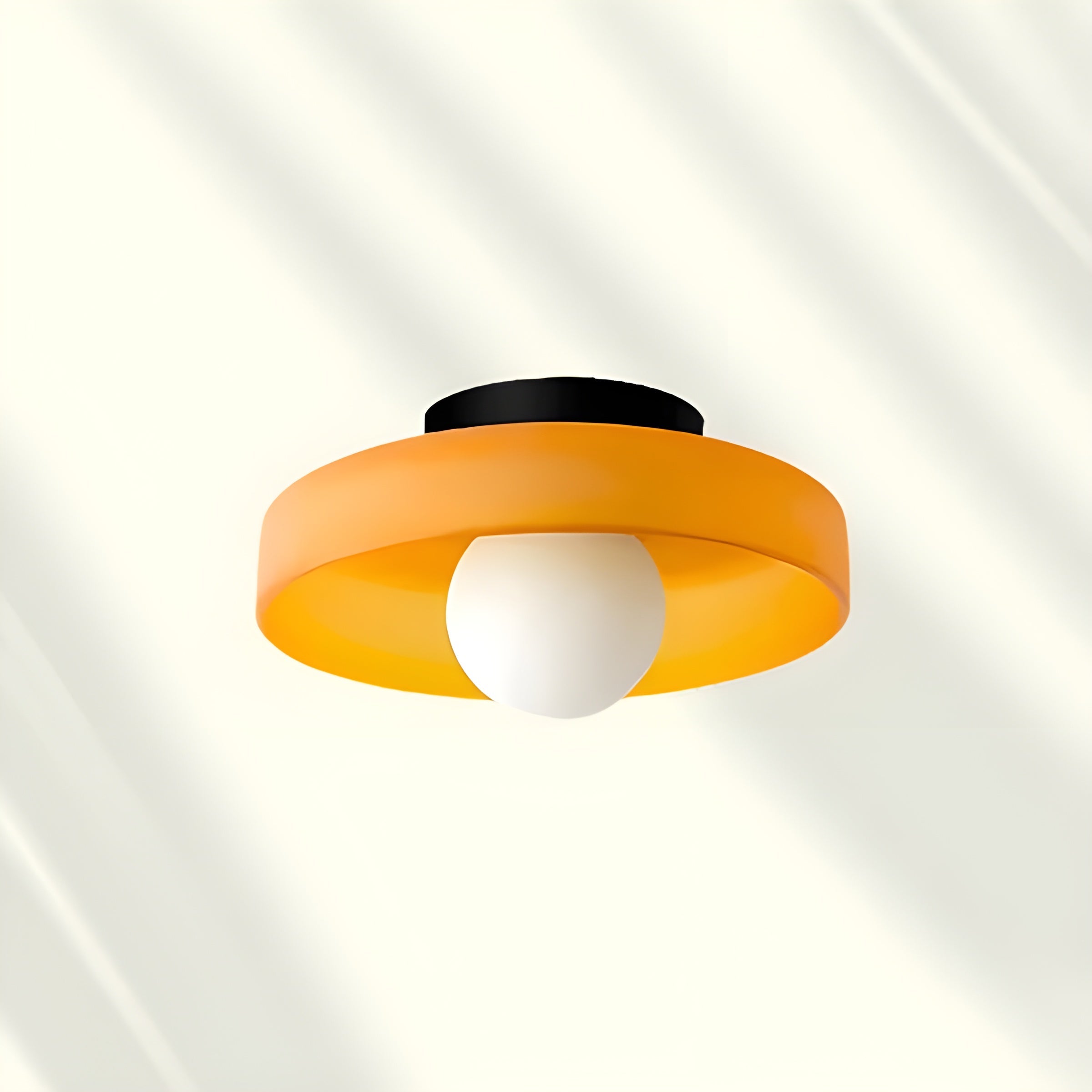 GlowNordic Plafonnier Verre LED Scandinave | Orange 25×15cm pour Toutes Pièces