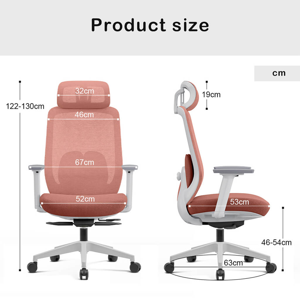 Chaise de Bureau Ergonomique Aera en Maille — 7 Couleurs disponibles