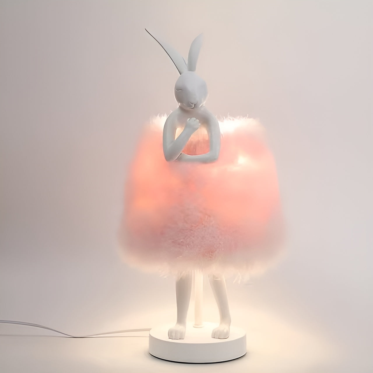 FluffRabbit Lampe Lapin Élégant Plume | Décorative Douce pour Chambre