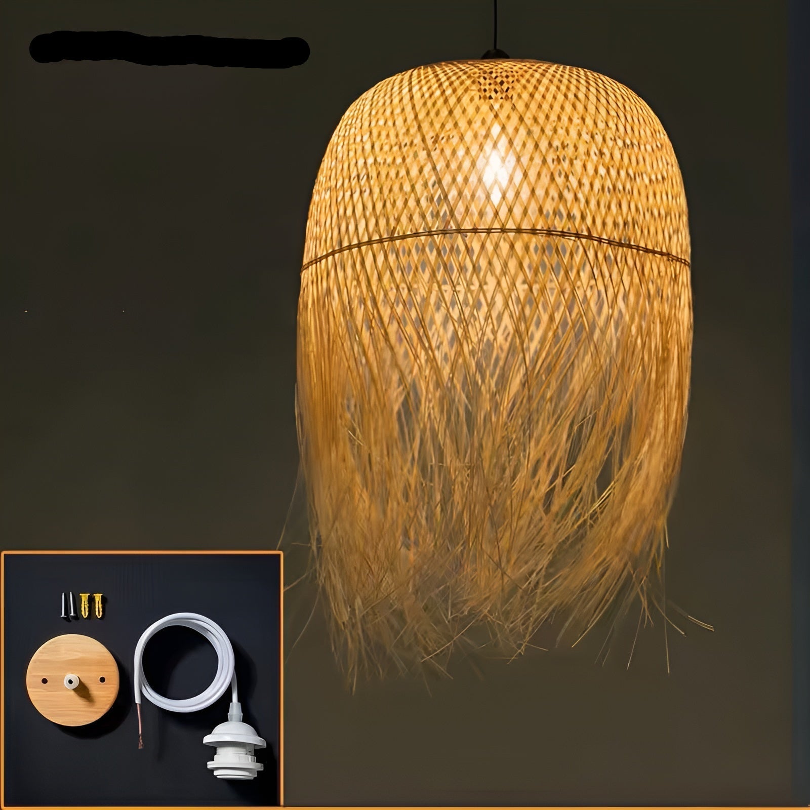 Suspension Bambou Tissé Main | Éclairage Organique Salon de Thé et Restaurant