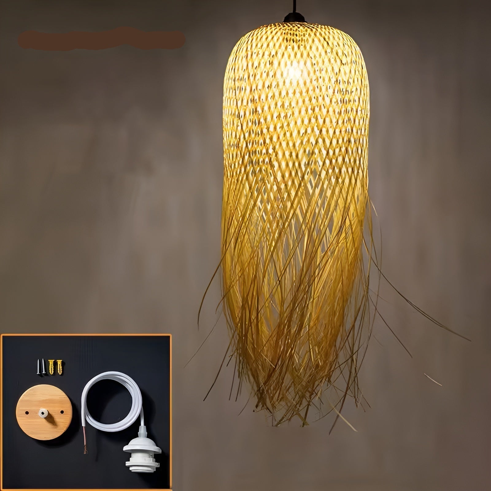 Suspension Bambou Tissé Main | Éclairage Organique Salon de Thé et Restaurant