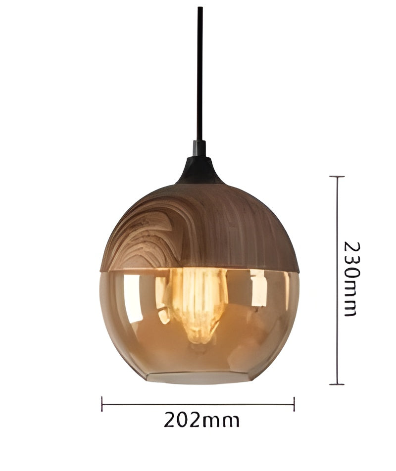 RusticLuxe Suspension Bois Vintage Luxe | Boule ou Cylindre pour Salon