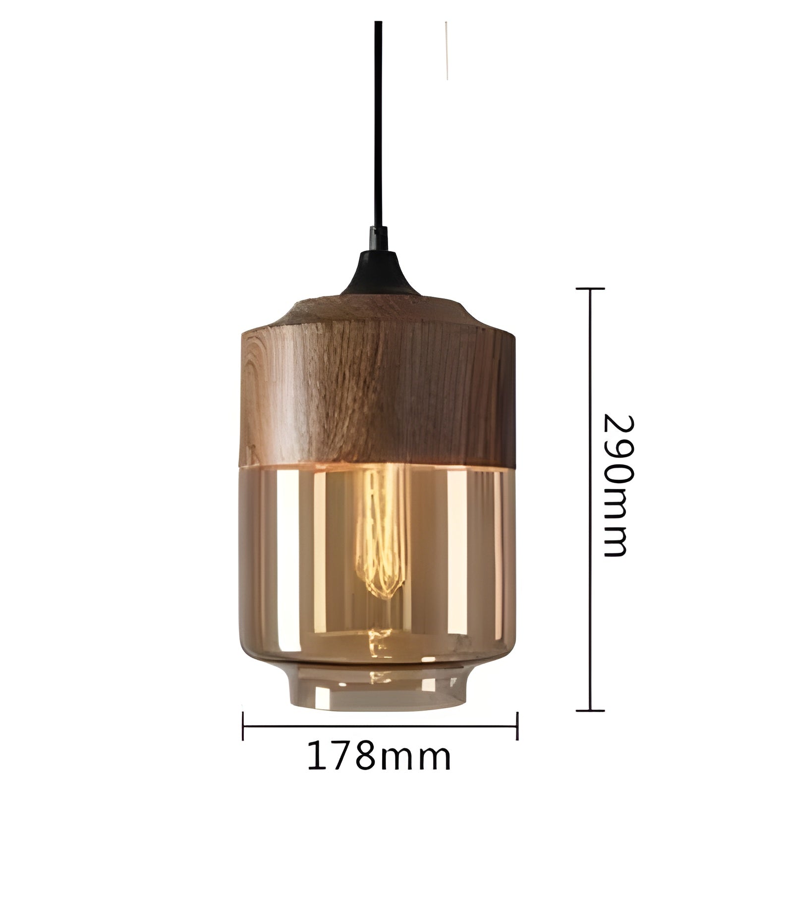 RusticLuxe Suspension Bois Vintage Luxe | Boule ou Cylindre pour Salon