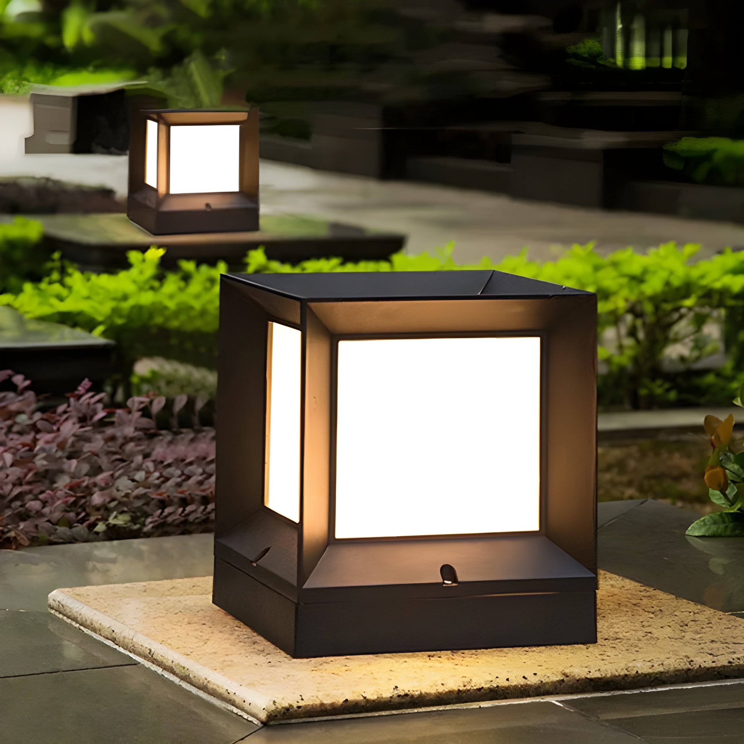 GroveGlow Lampe Colonne LED Extérieur | Jardin et Allée 15×15×19cm