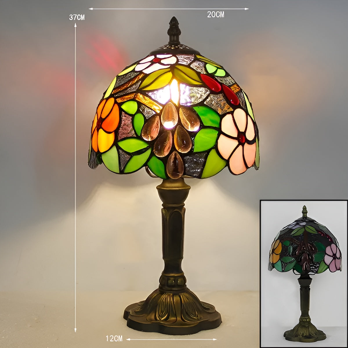 Lampe Baroque Verre Artisanale | Décoration Luxueuse pour Bureau et Maison