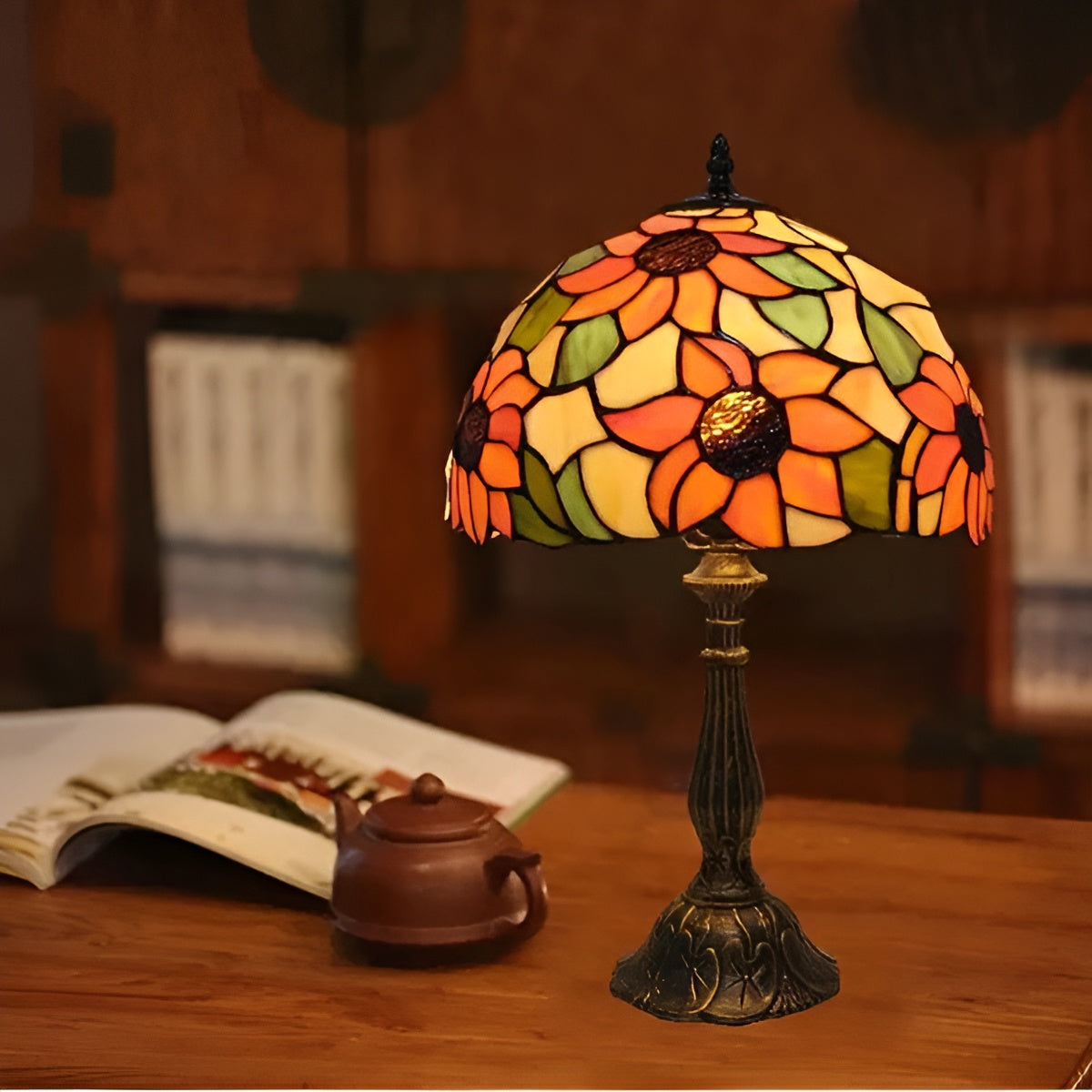 Lampe Baroque Verre Artisanale | Décoration Luxueuse pour Bureau et Maison