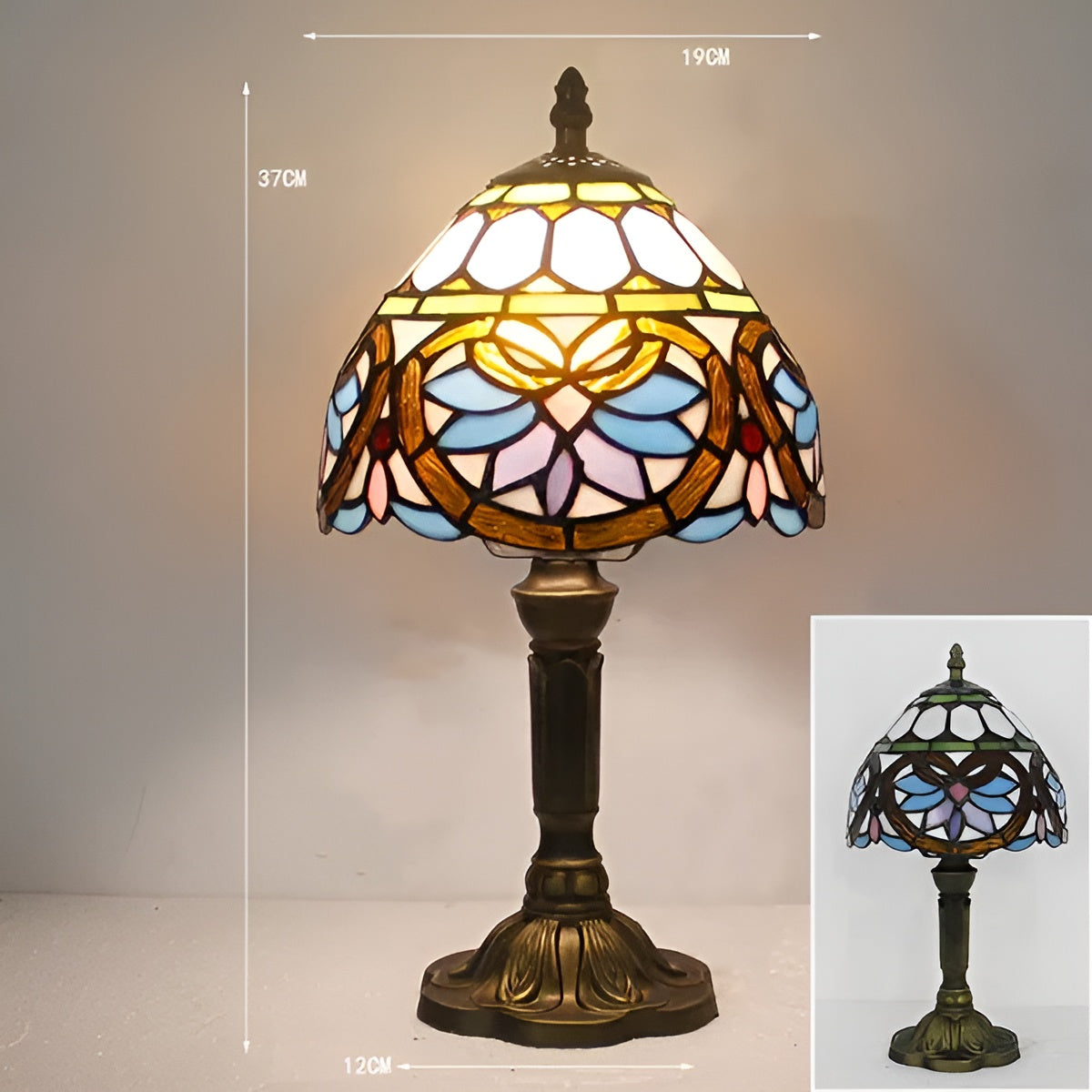 Lampe Baroque Verre Artisanale | Décoration Luxueuse pour Bureau et Maison