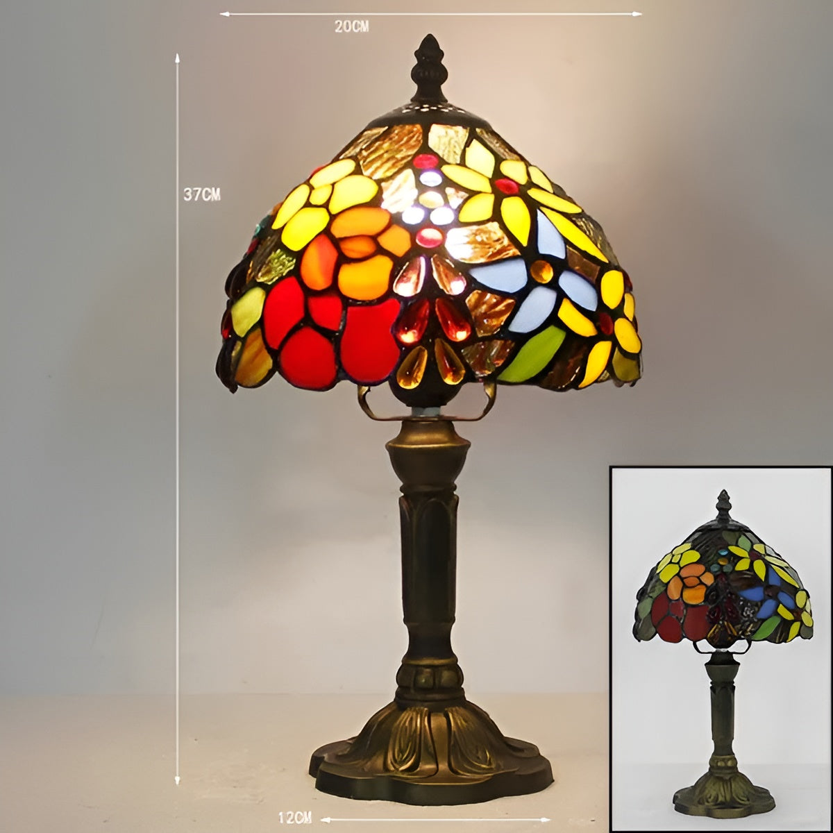 Lampe Baroque Verre Artisanale | Décoration Luxueuse pour Bureau et Maison