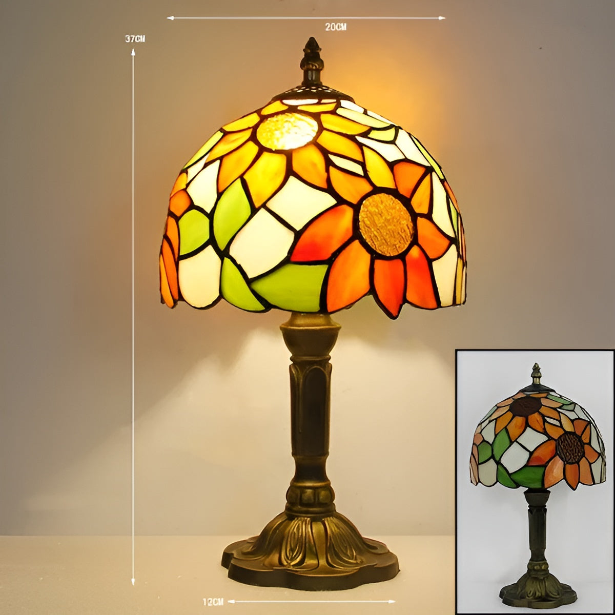 Lampe Baroque Verre Artisanale | Décoration Luxueuse pour Bureau et Maison
