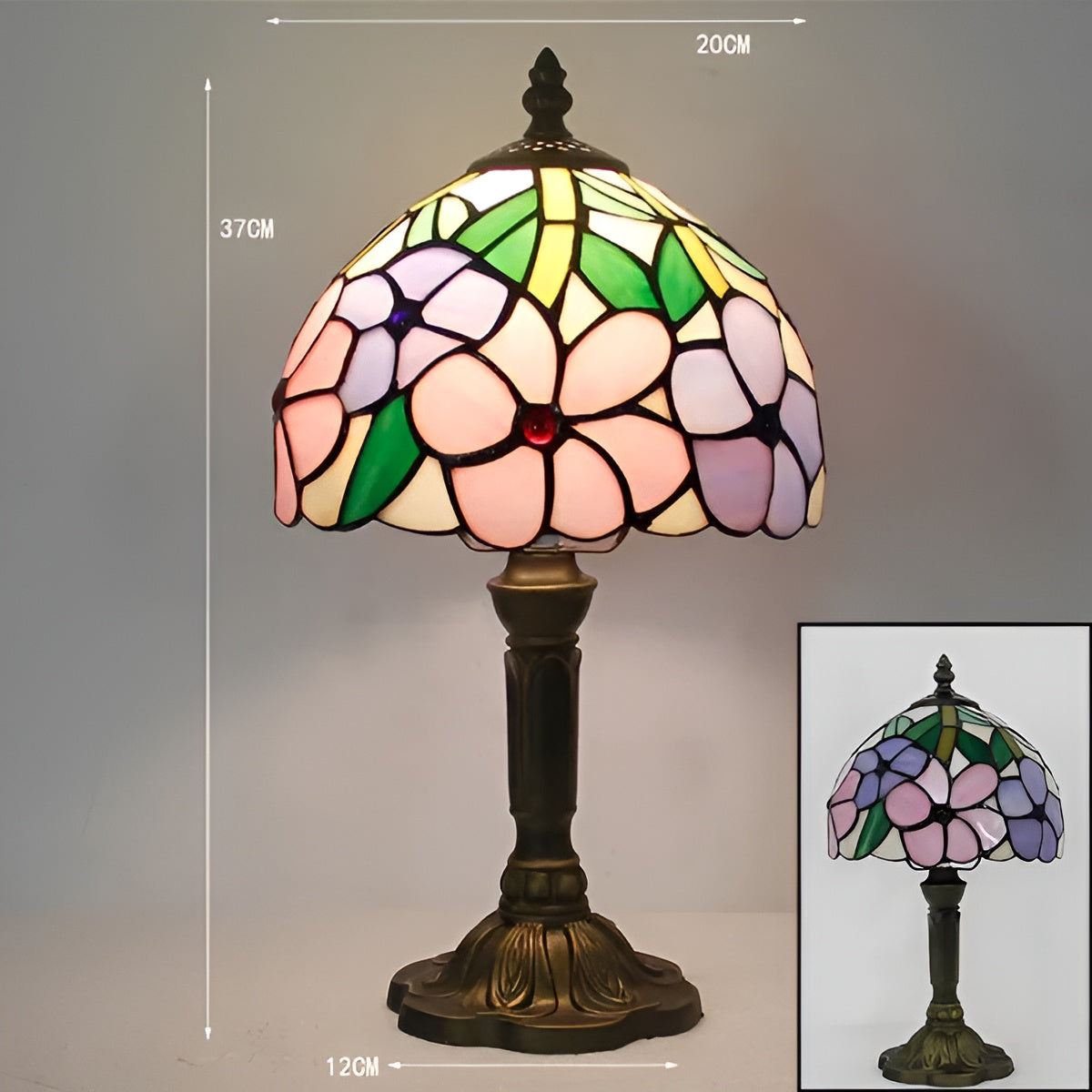 Lampe Baroque Verre Artisanale | Décoration Luxueuse pour Bureau et Maison