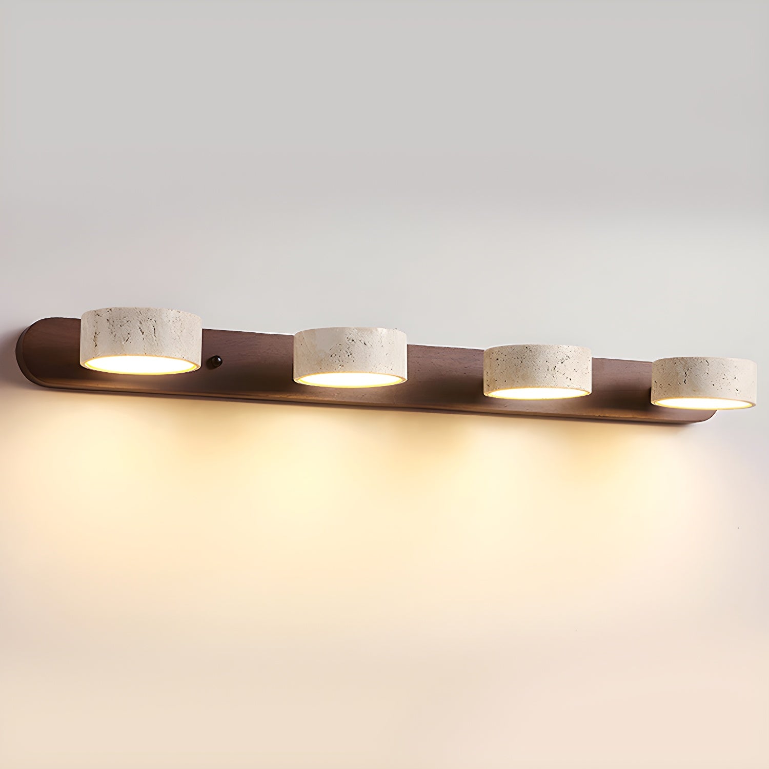 Applique Travertin Bois Duo | 2 ou 3 Sources de Lumière LED Minimaliste